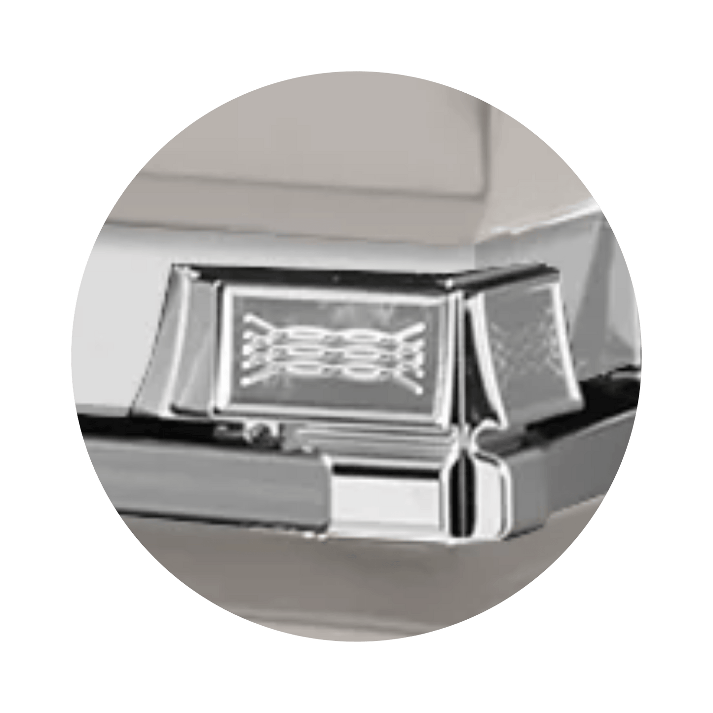 Reflections XL | Silver Steel Oversize Casket with White Interior