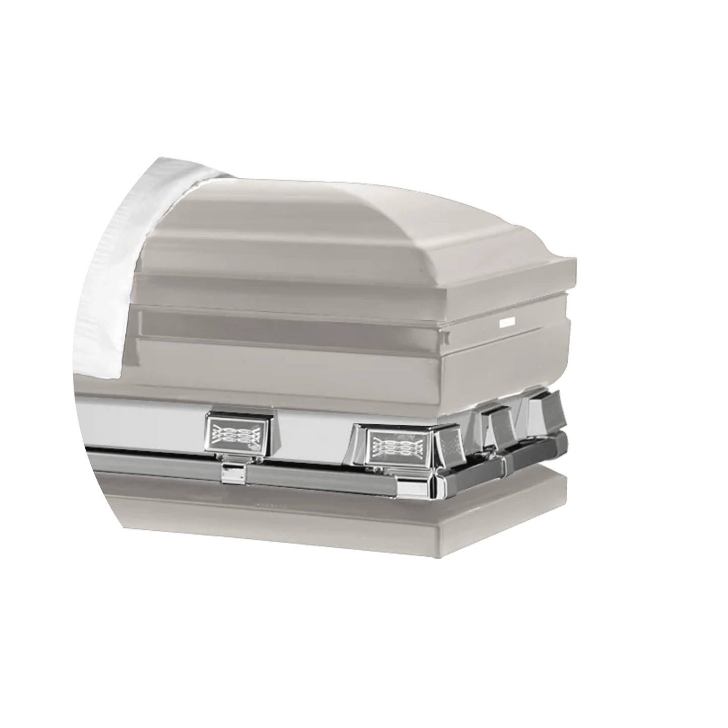 Reflections XL | Silver Steel Oversize Casket with White Interior