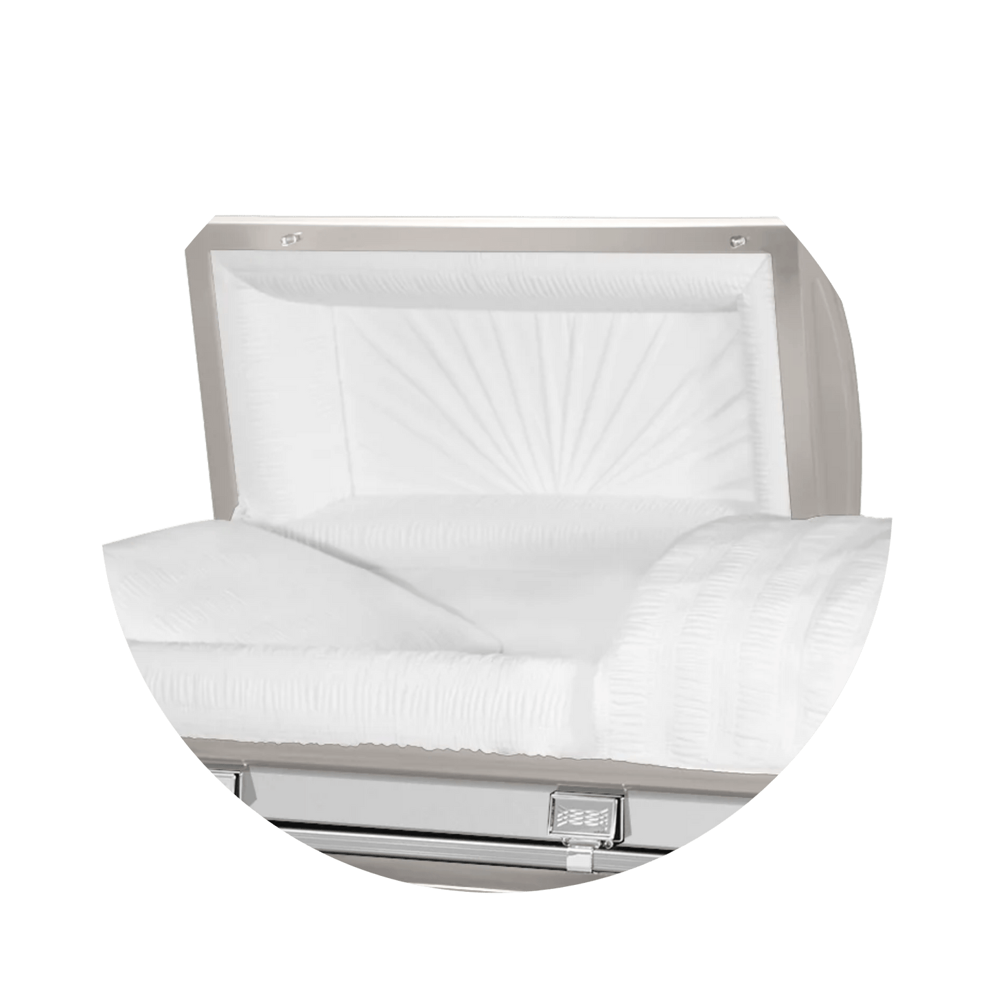 Reflections XL | Silver Steel Oversize Casket with White Interior
