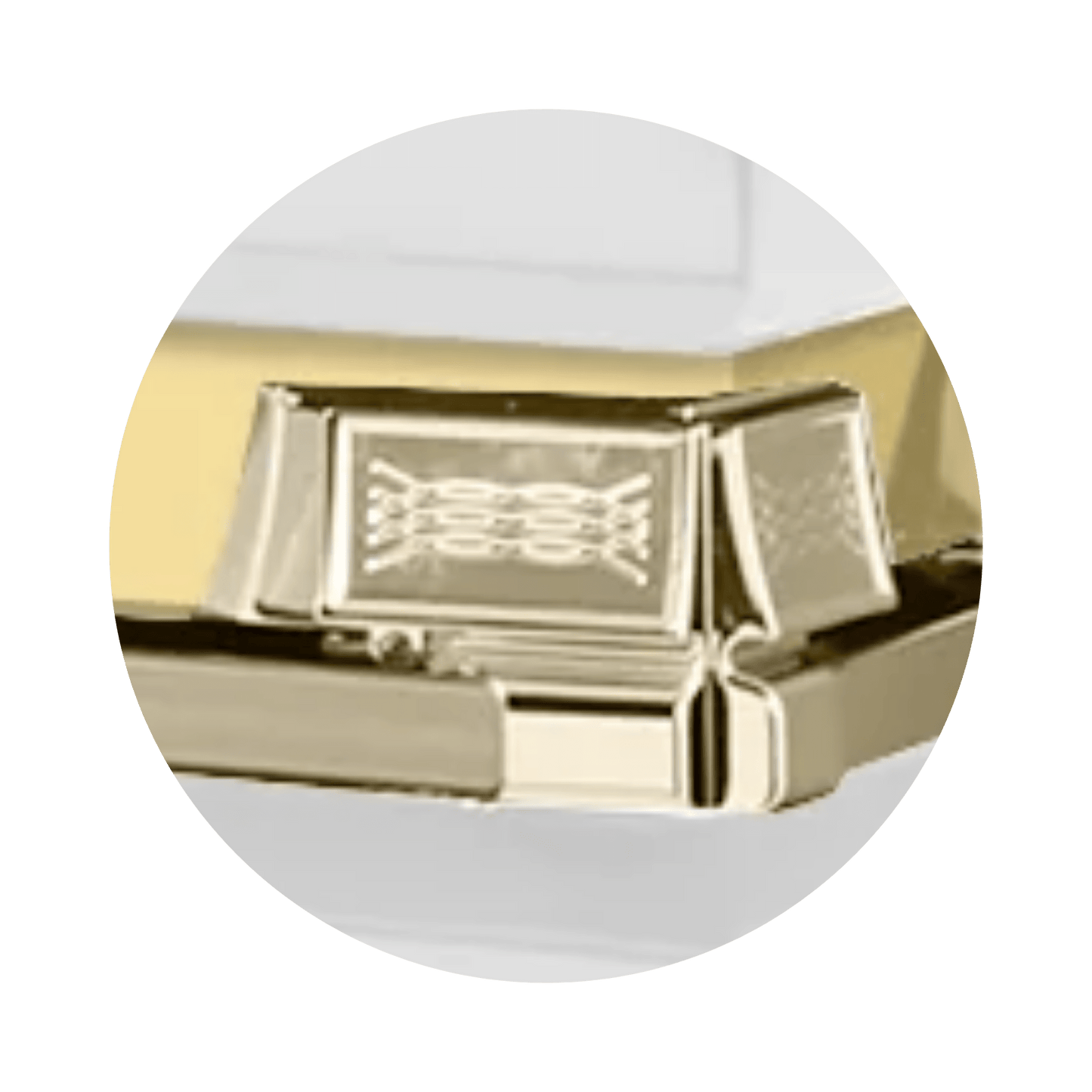 Reflections XL | White and Gold Steel Oversize Casket with White Interior