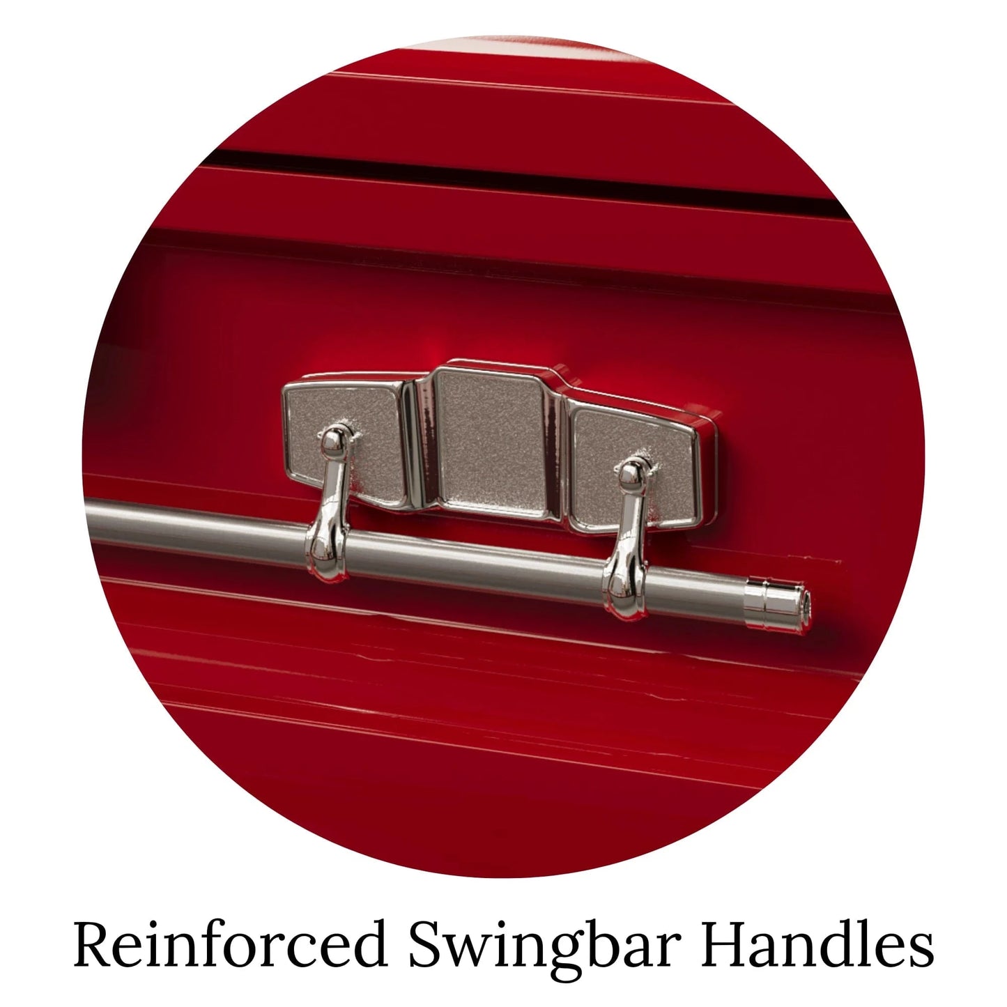 Satin Series | Red Steel Casket with White Interior