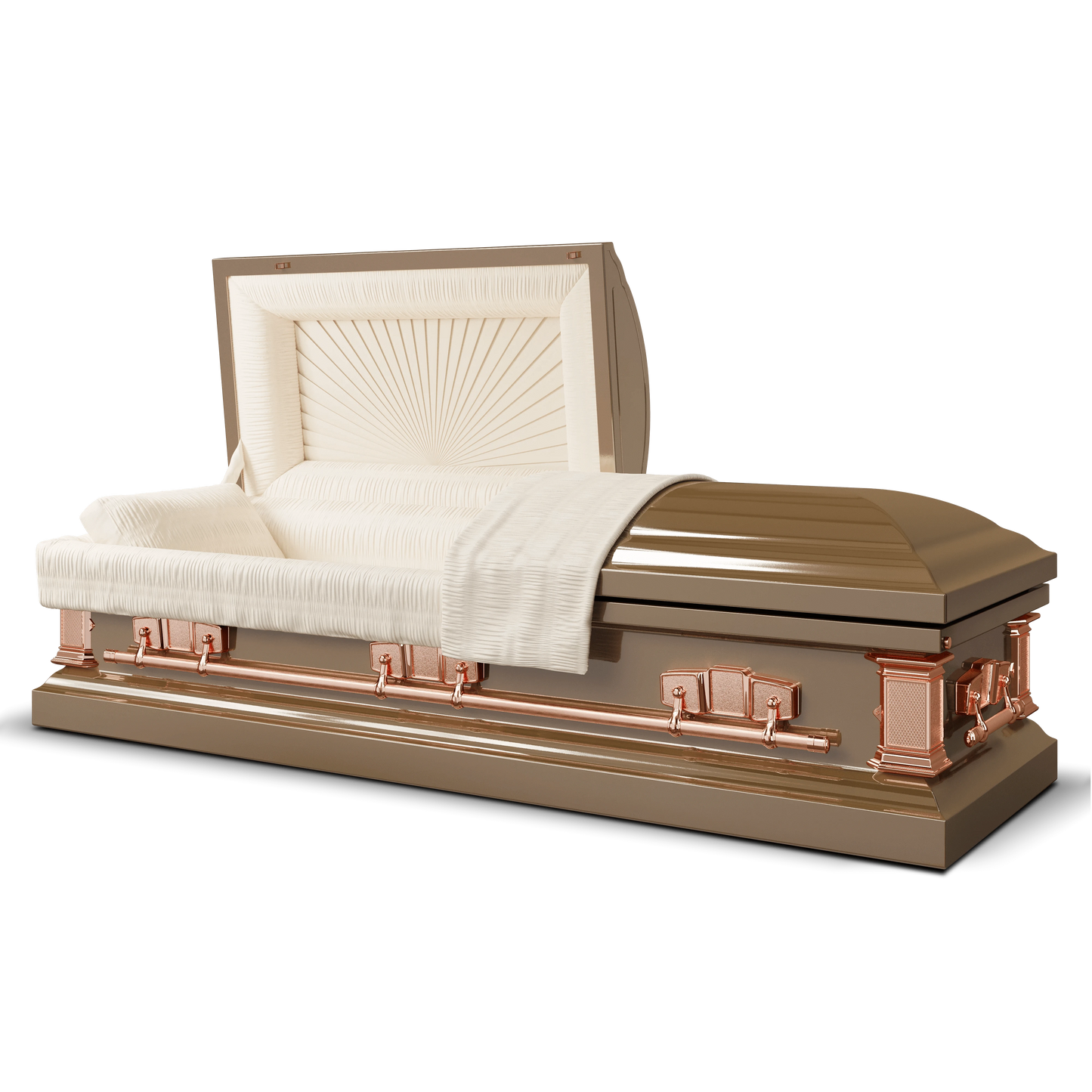Satin Series | Copper Steel Casket with Rosetan Interior