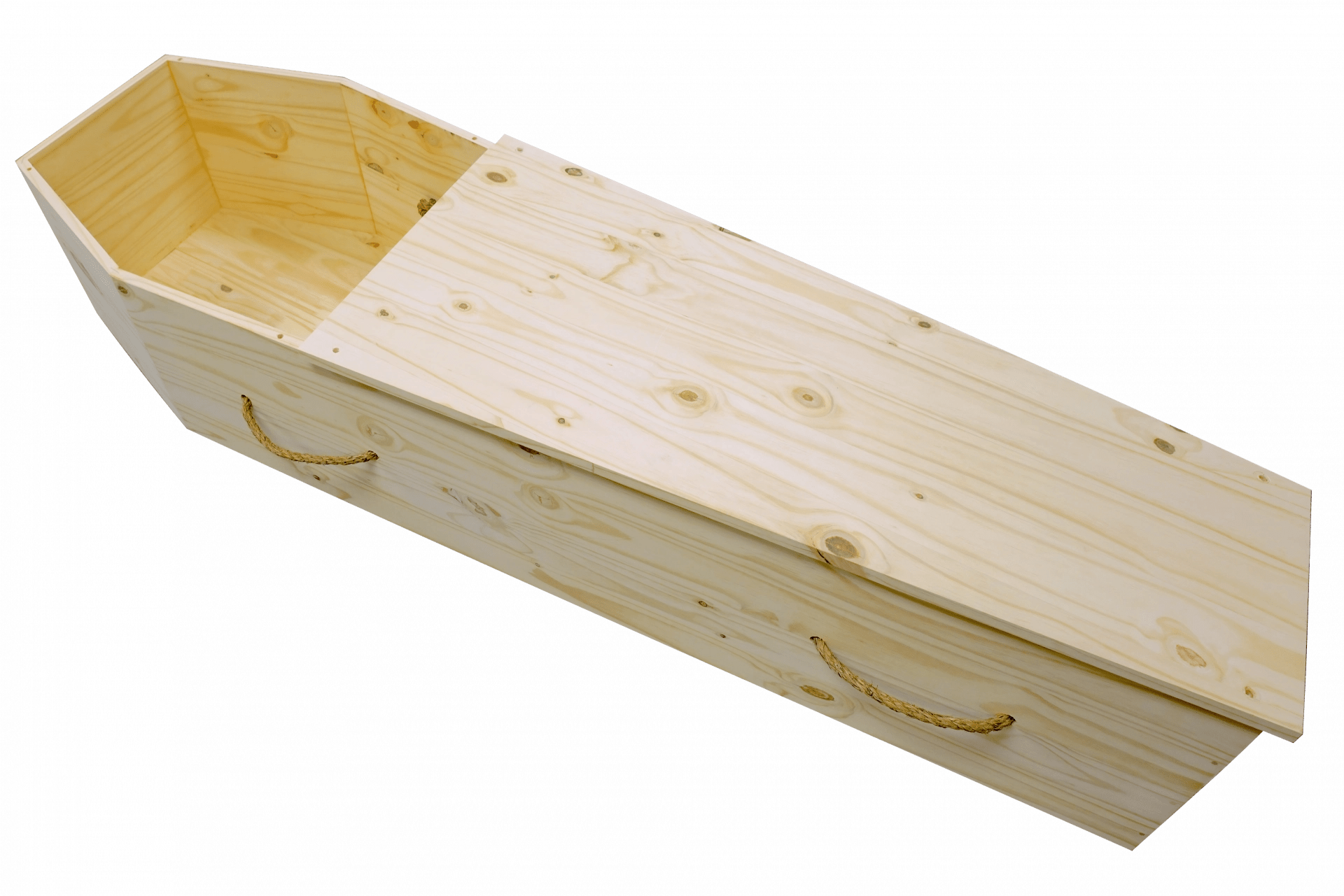 coffin made of pine wood