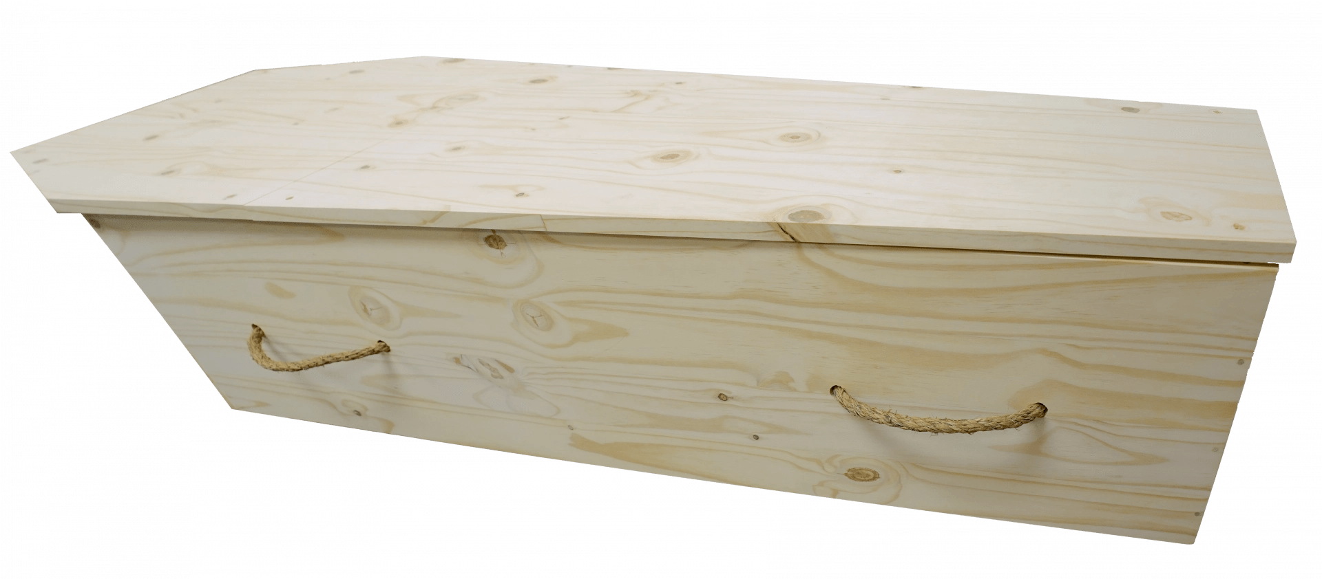 coffin with rope handles