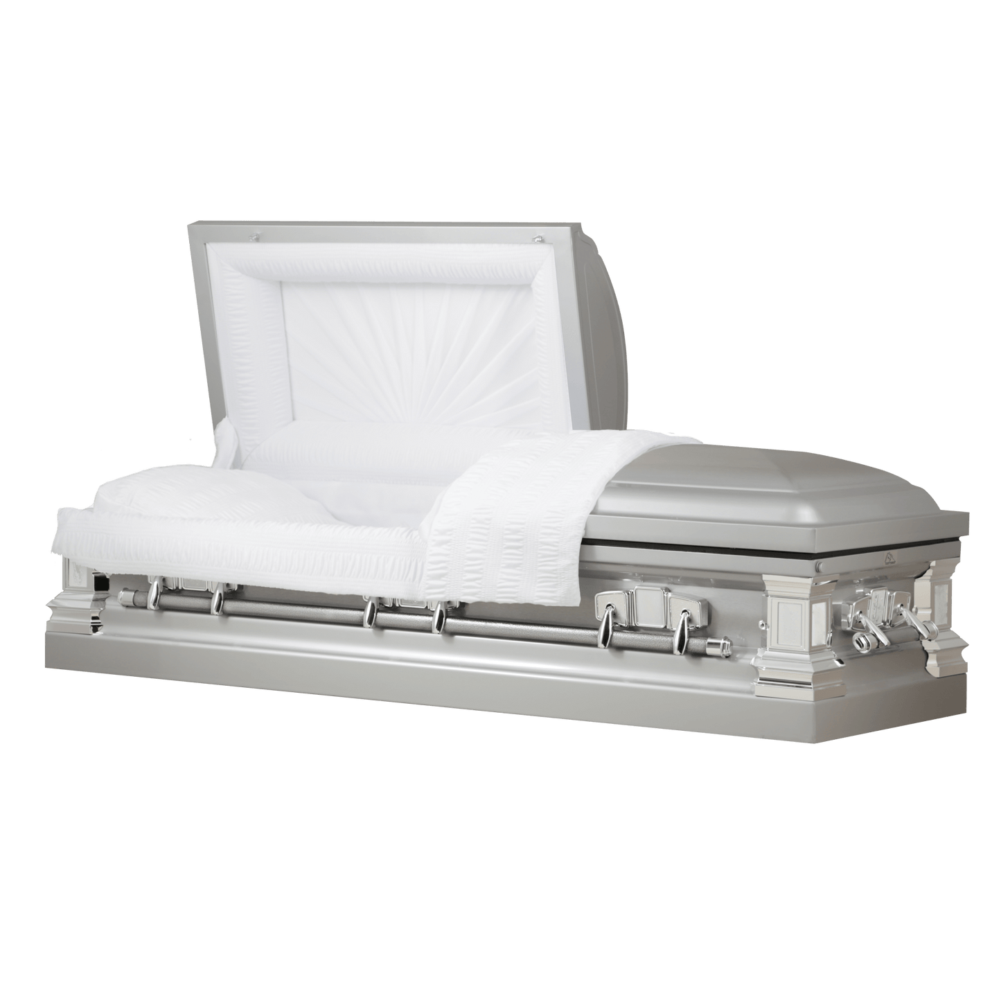 Satin Series | Silver Steel Casket with White Interior