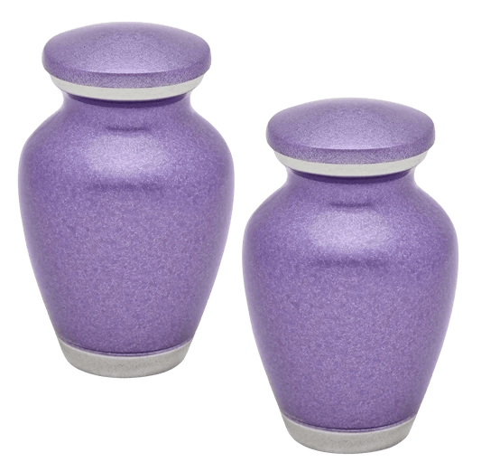 Pair of Keepsake Urns - Violet Blush | Solid Color Keepsake Urns