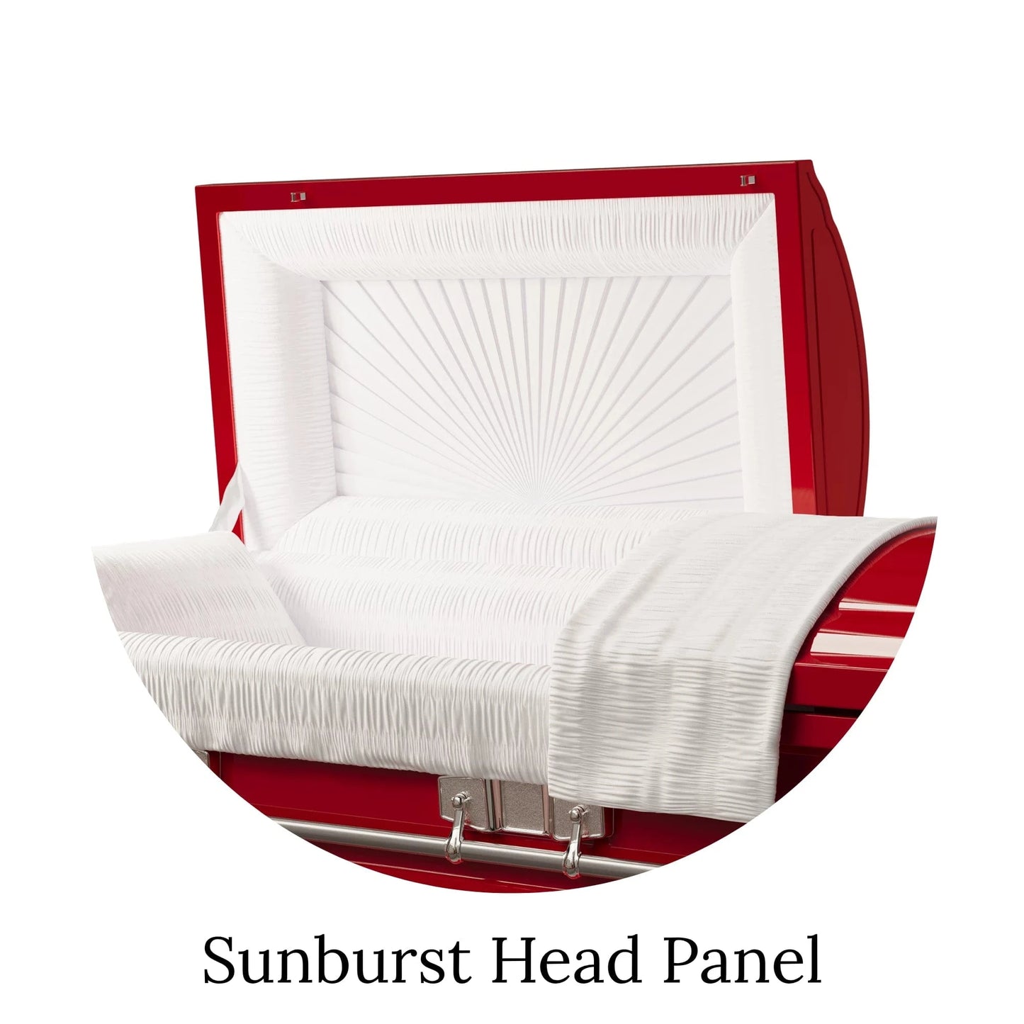 Satin Series | Red Steel Casket with White Interior