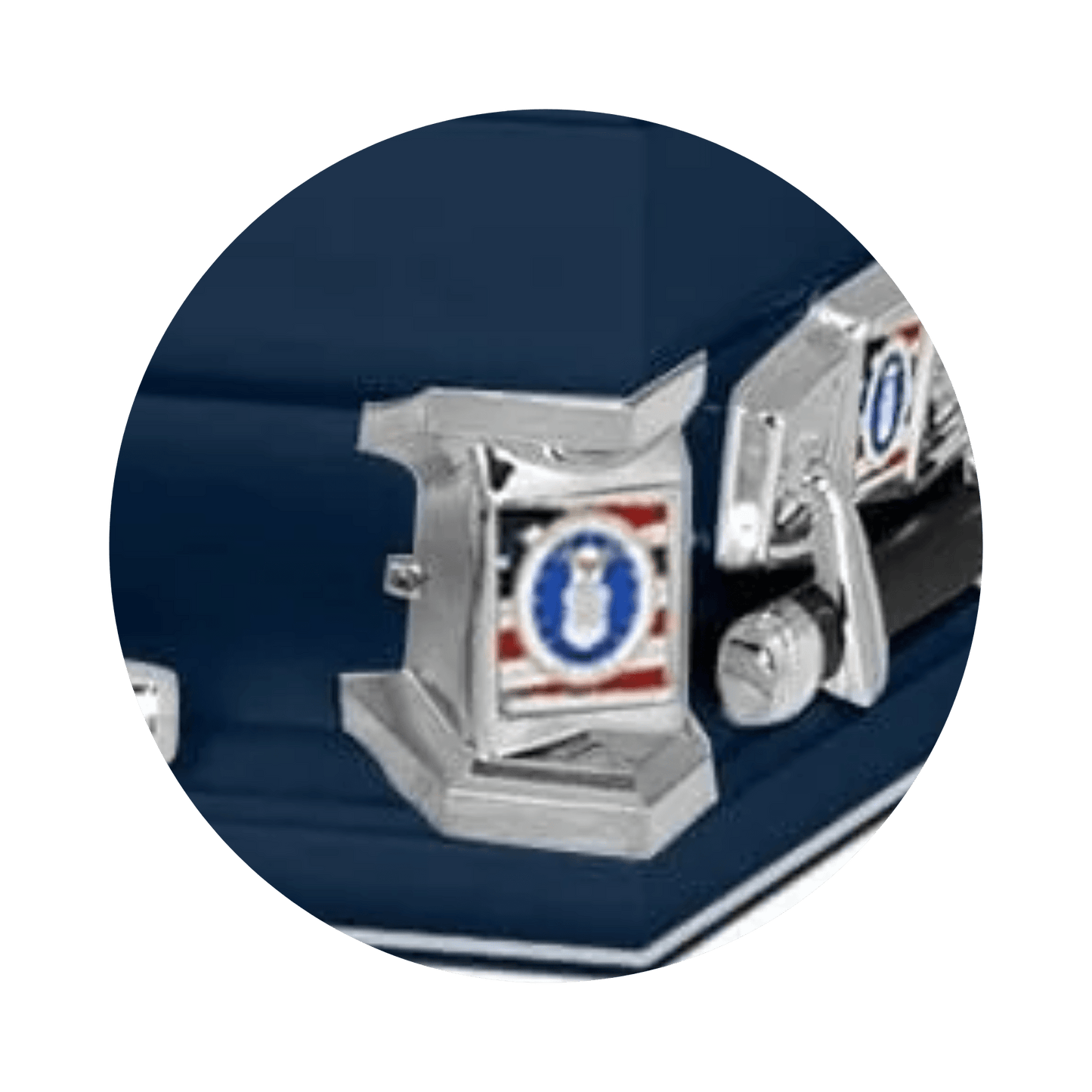 Veteran Premier XL | Air Force Oversize Dark Blue Steel Casket with White Interior