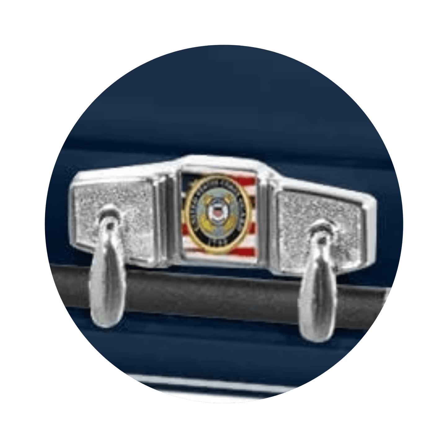 Veteran Premier XL | Coast Guard Oversize Dark Blue Steel Casket with White Interior