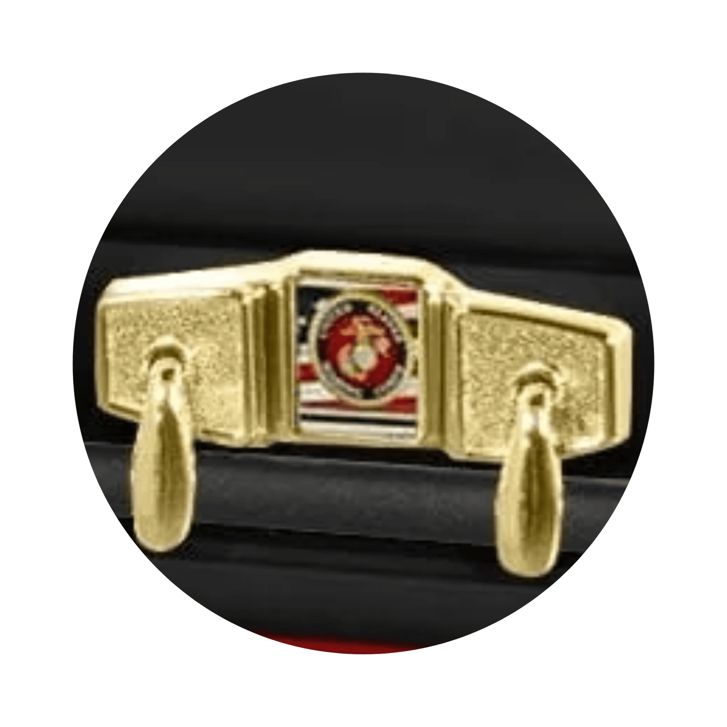 Veteran Premier XL | Marines Oversize Black Steel Casket with White Interior