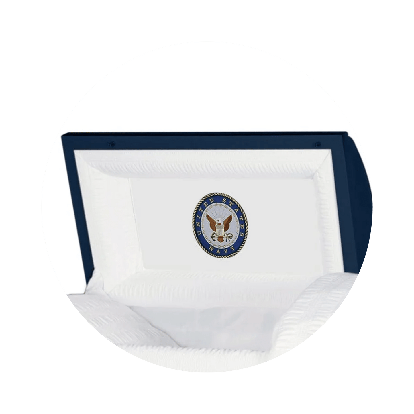 Veteran Premier XL | Navy Oversize Dark Blue Steel Casket with White Interior