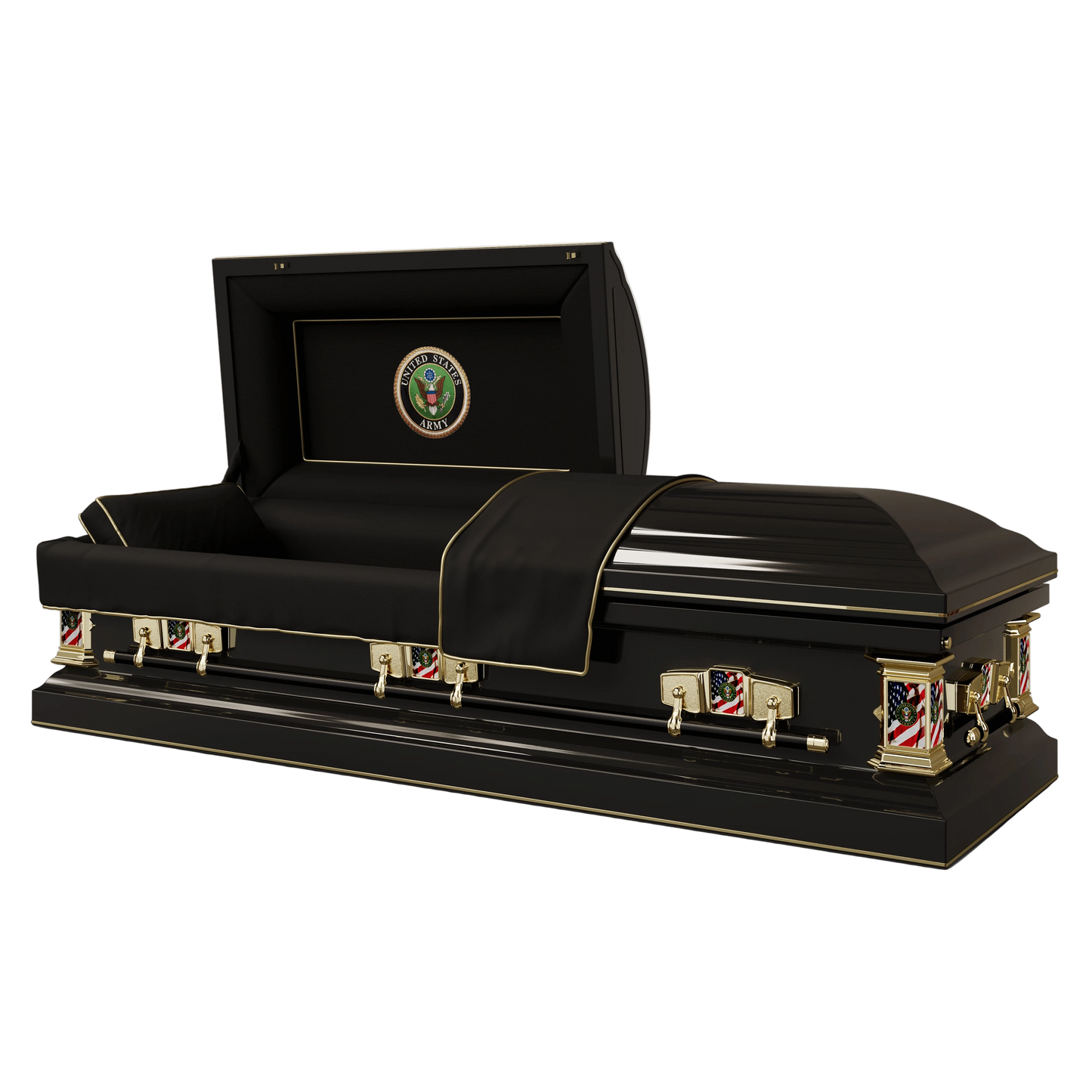 Veteran Select | Army Black Steel Casket with Black Interior