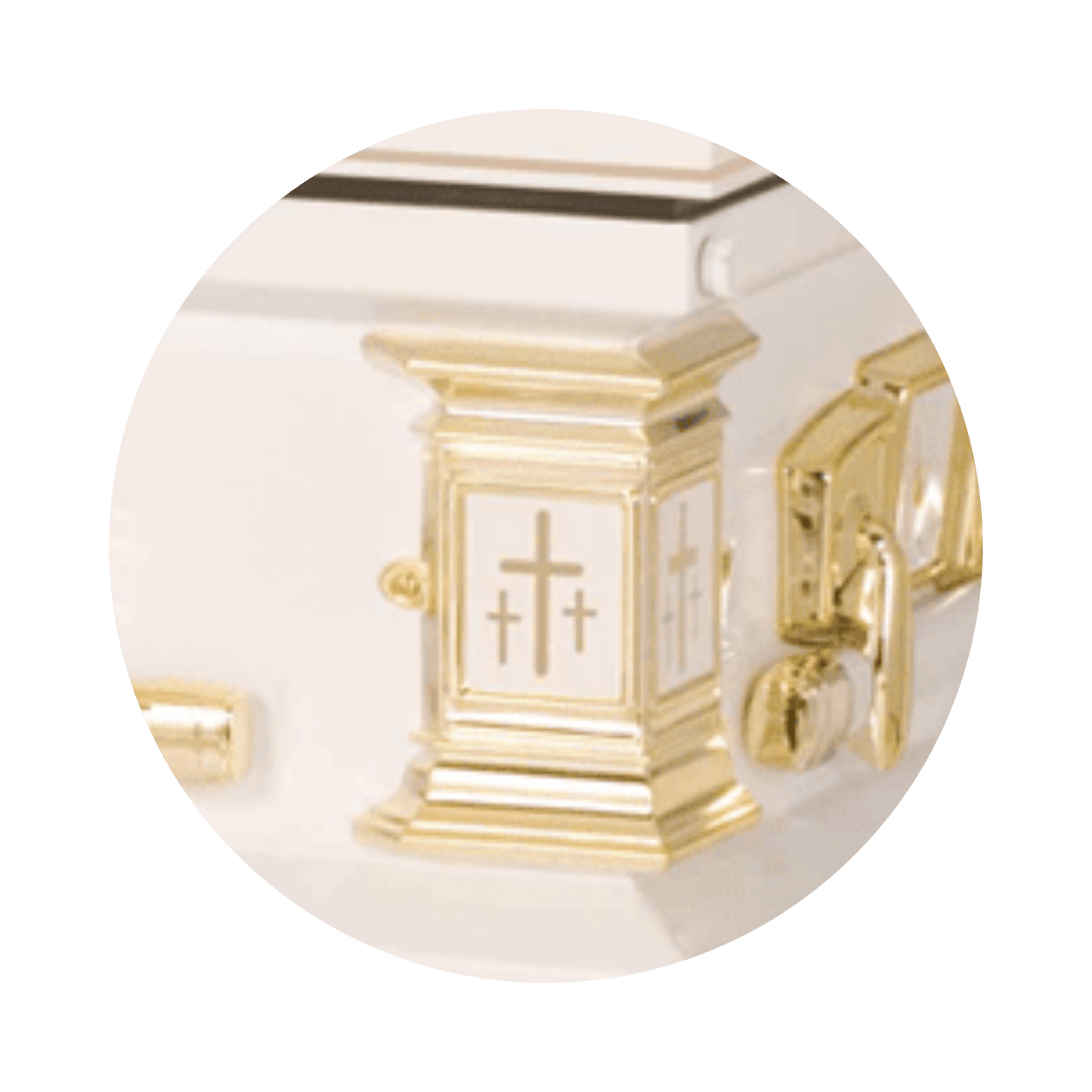 White Cross | White Steel Religious Casket