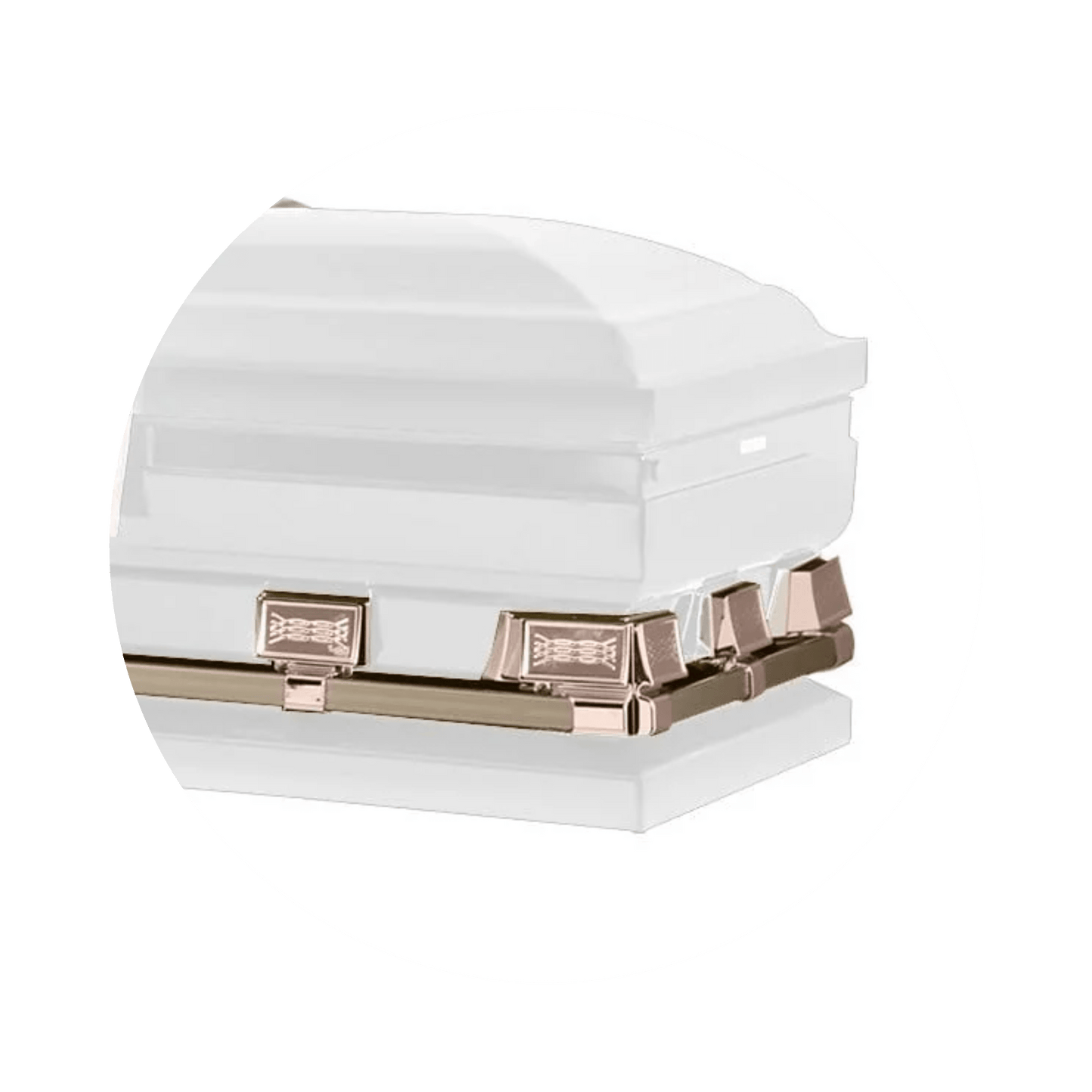 Atlas XL | White and Rose Gold Steel Oversize Casket with Pink Interior