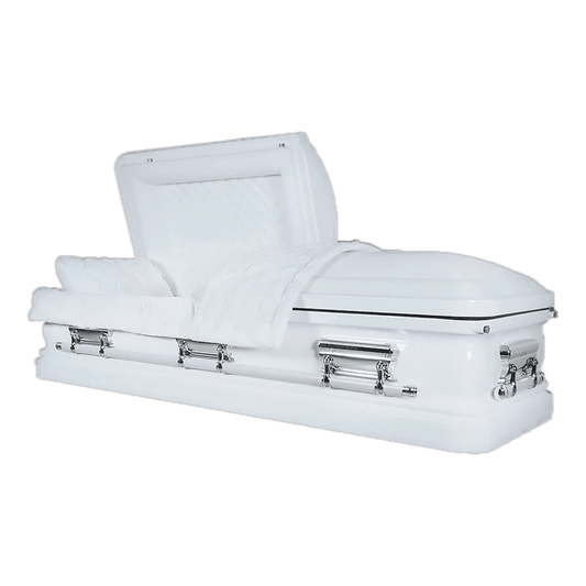 Adams Series | All White Steel Casket