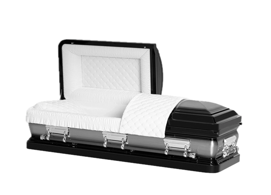 Adams Series | Black & White Steel Casket