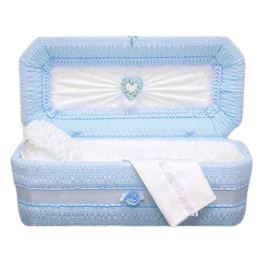 Premium Cloth Covered Wood Youth Casket | Blue