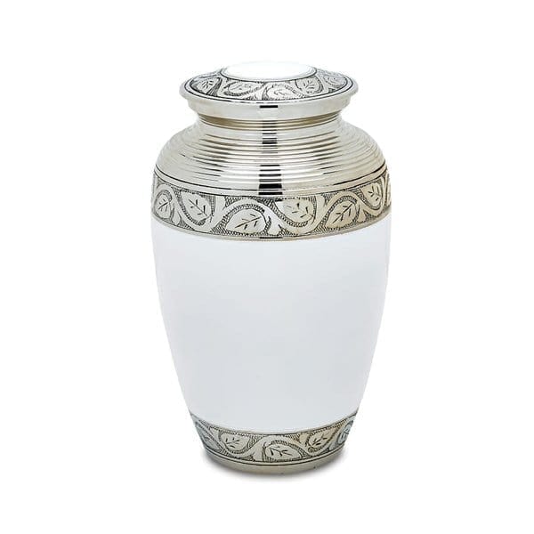Brass Urn - White