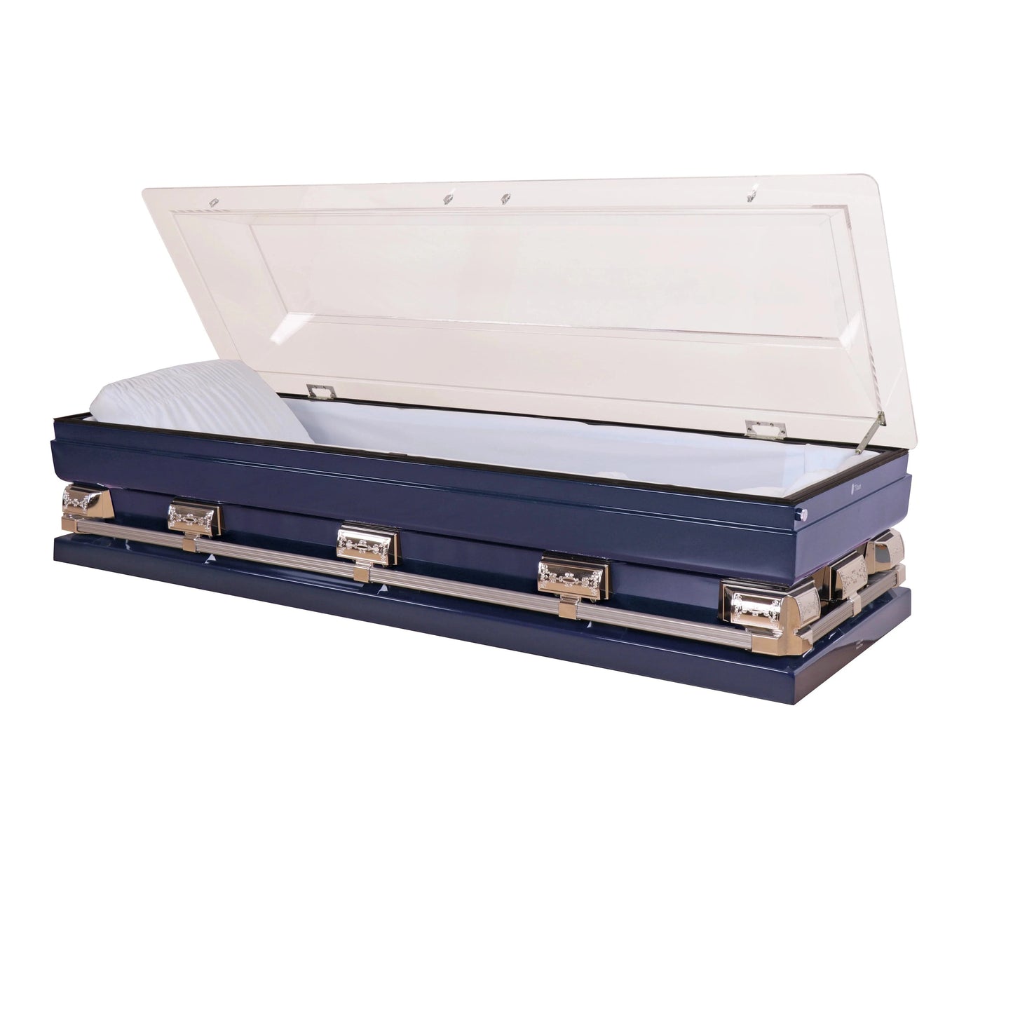 Clear Top Blue Casket