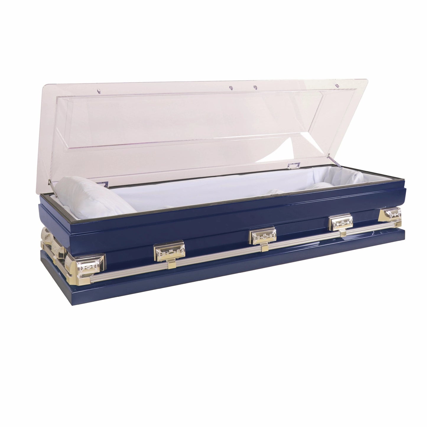 Clear Top Blue Casket