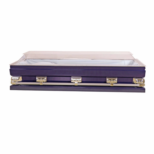 Clear Top Purple Casket