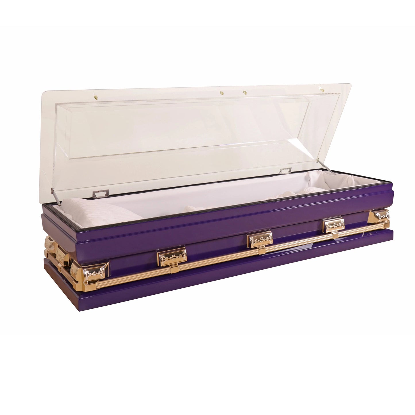 Clear Top Purple Casket