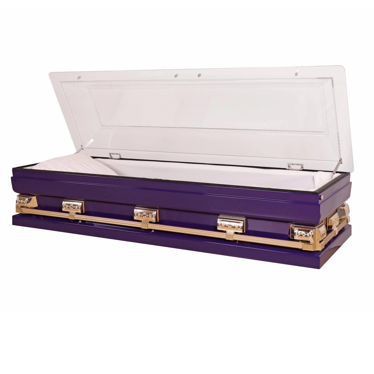 Clear Top Purple Casket