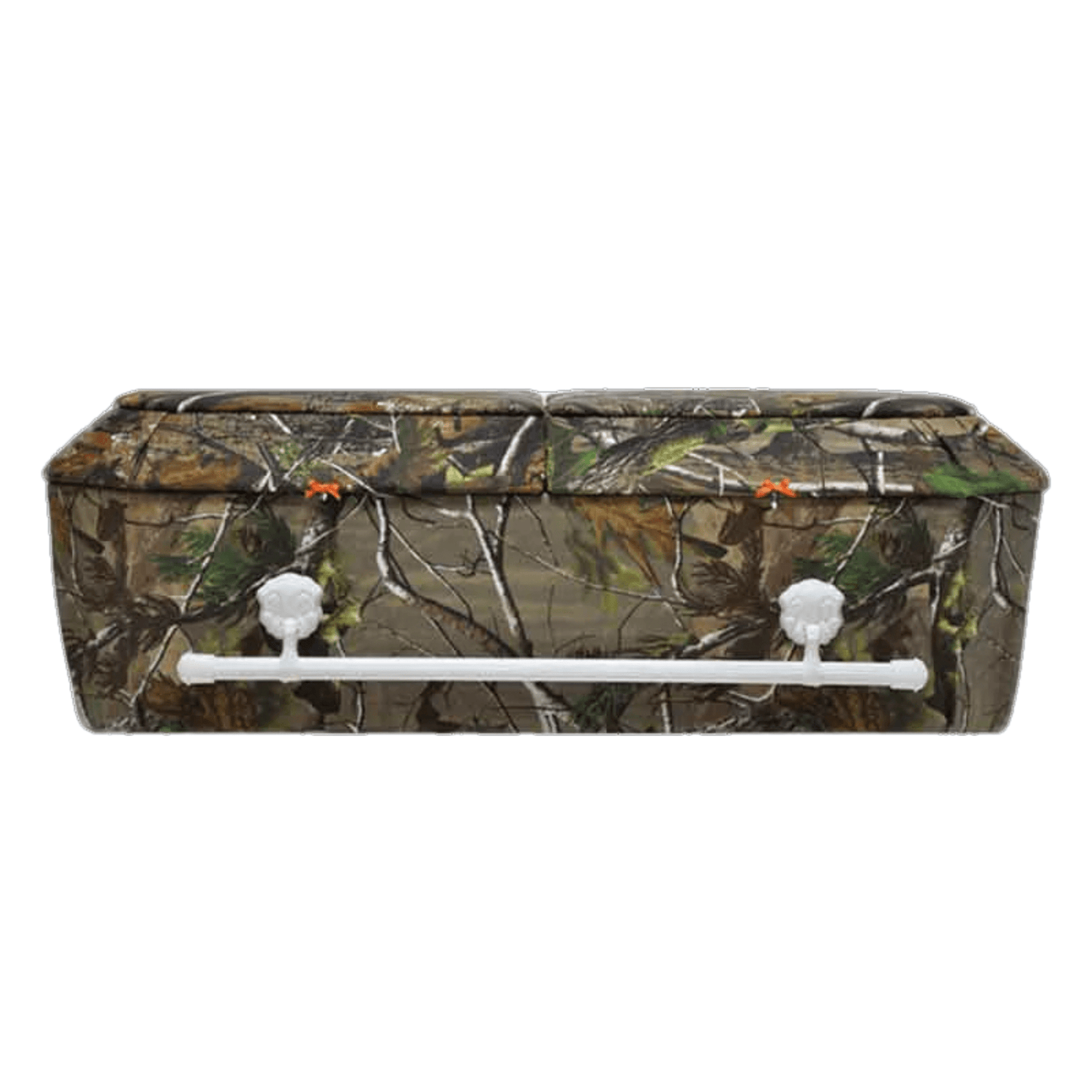 Camouflage Cloth-Covered Wood Pet Casket | Green Camo