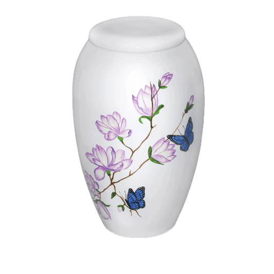 Hand Painted Urns - Butterfly Landing
