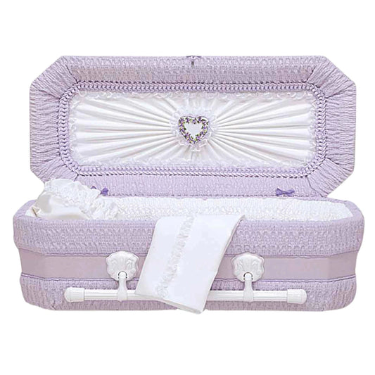 Premium Cloth Covered Wood Youth Casket | Lilac