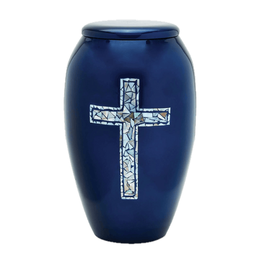Designer Urn - Blue Cross