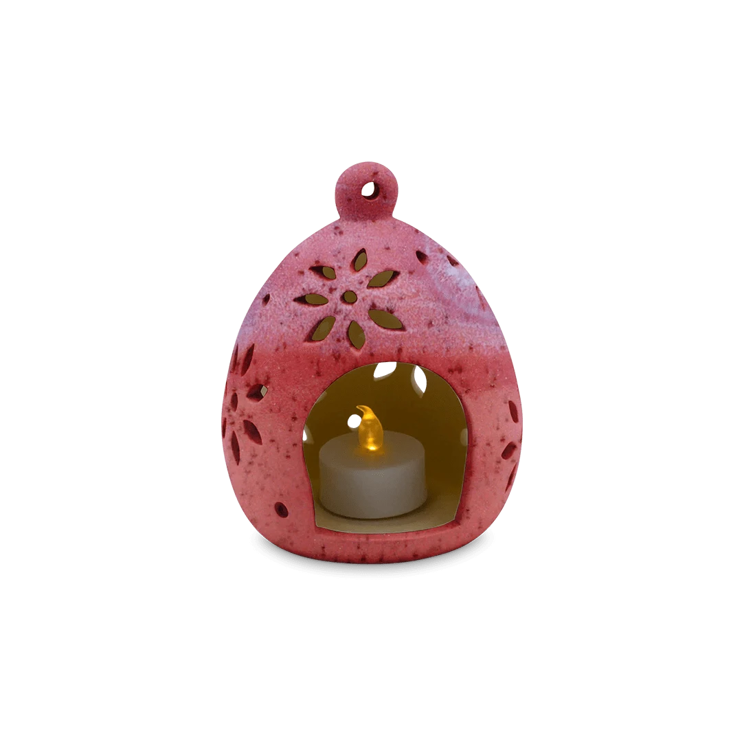 Floral Luminaria (Sunstone Red) – Made with Solidified Cremains