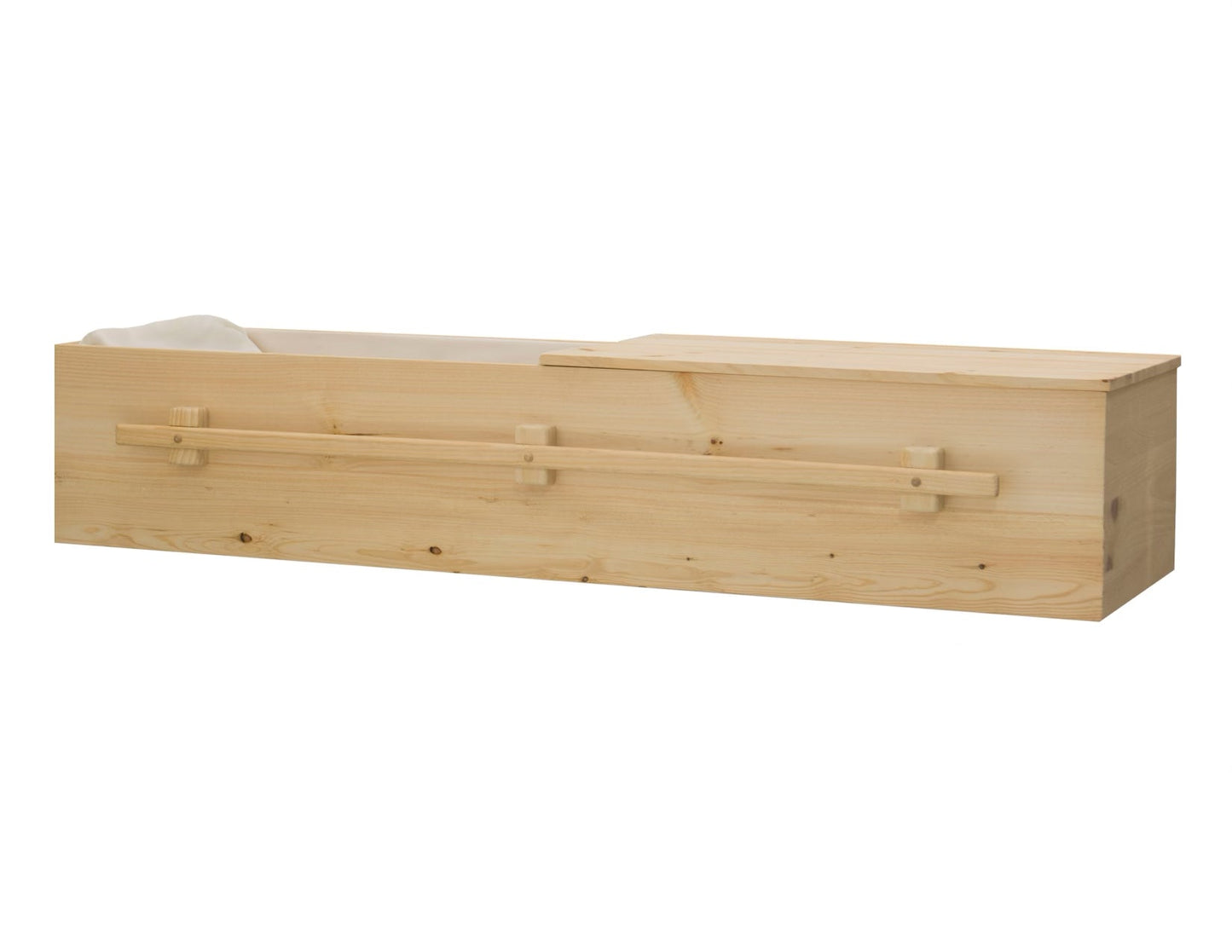 White Polyester Interior Upgrade for Pine Box Caskets