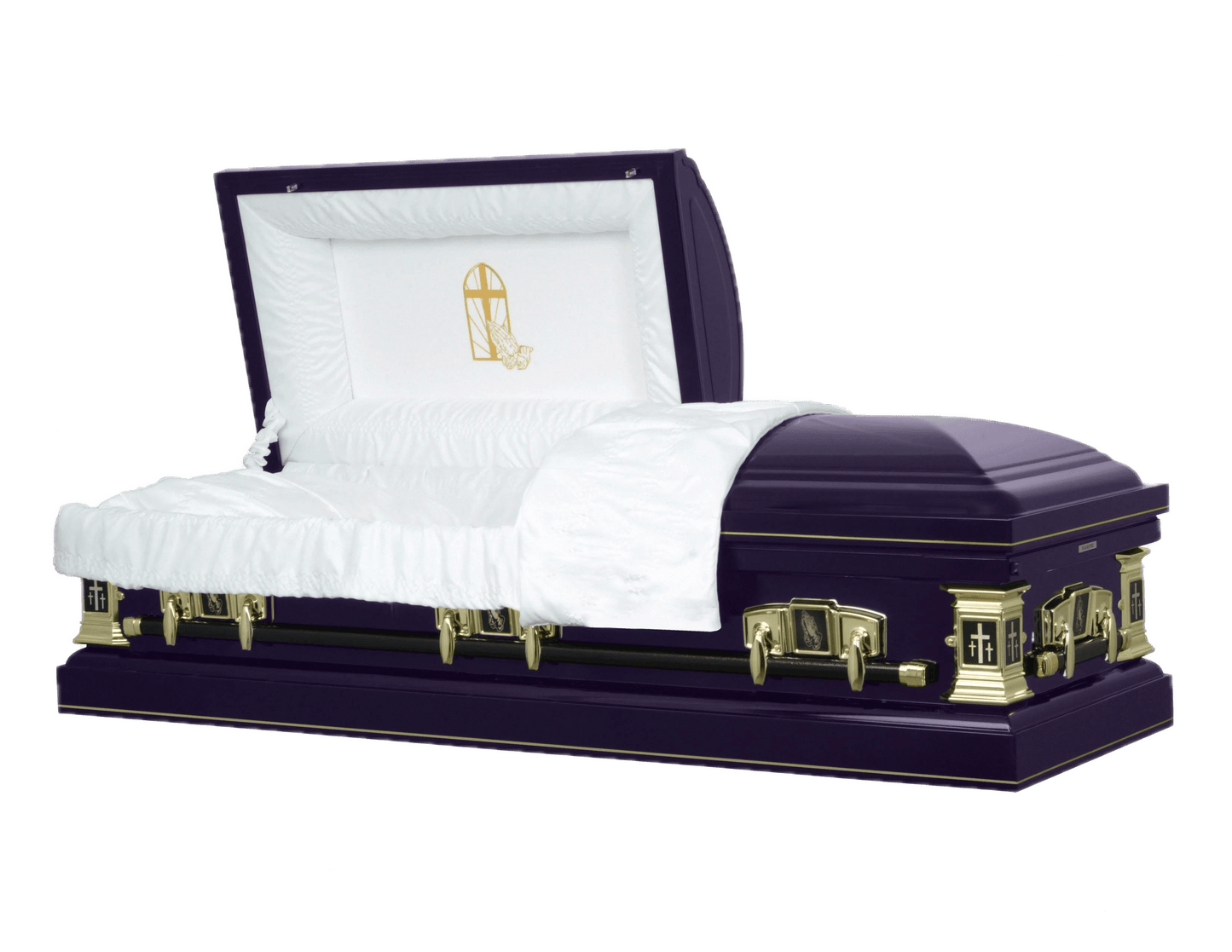 Purple Cross | Purple Steel Religious Casket