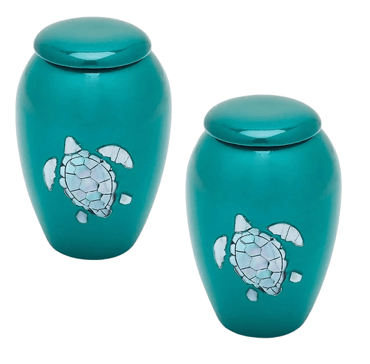 Pair of Keepsake Urns - Sea Turtle | Designer Keepsake Urns