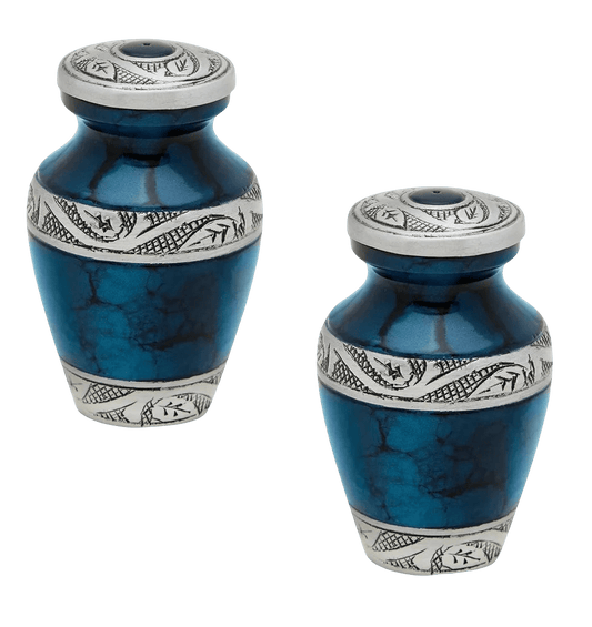 Pair of Keepsake Urns - Blue | Colorful Keepsake Urns