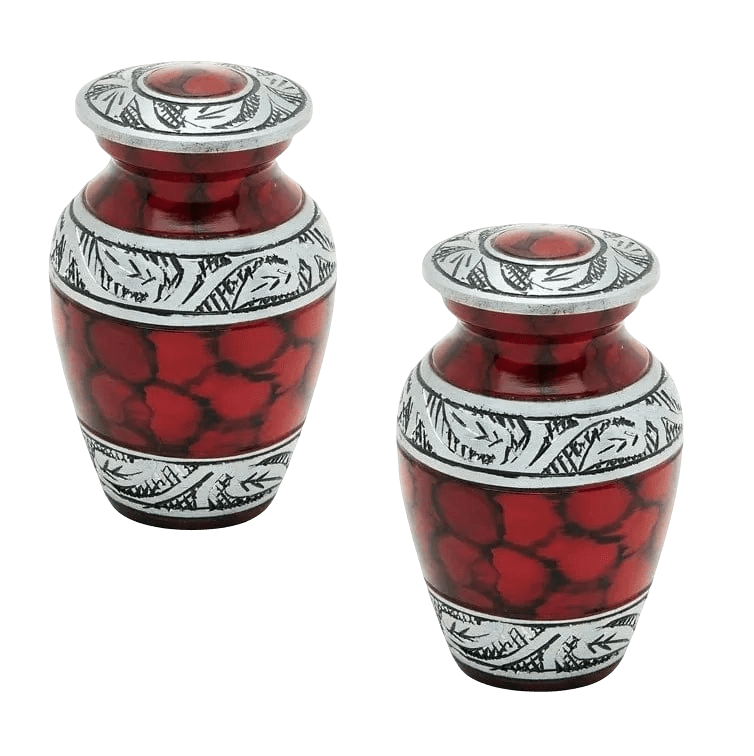Pair of Keepsake Urns - Red | Colorful Keepsake Urns