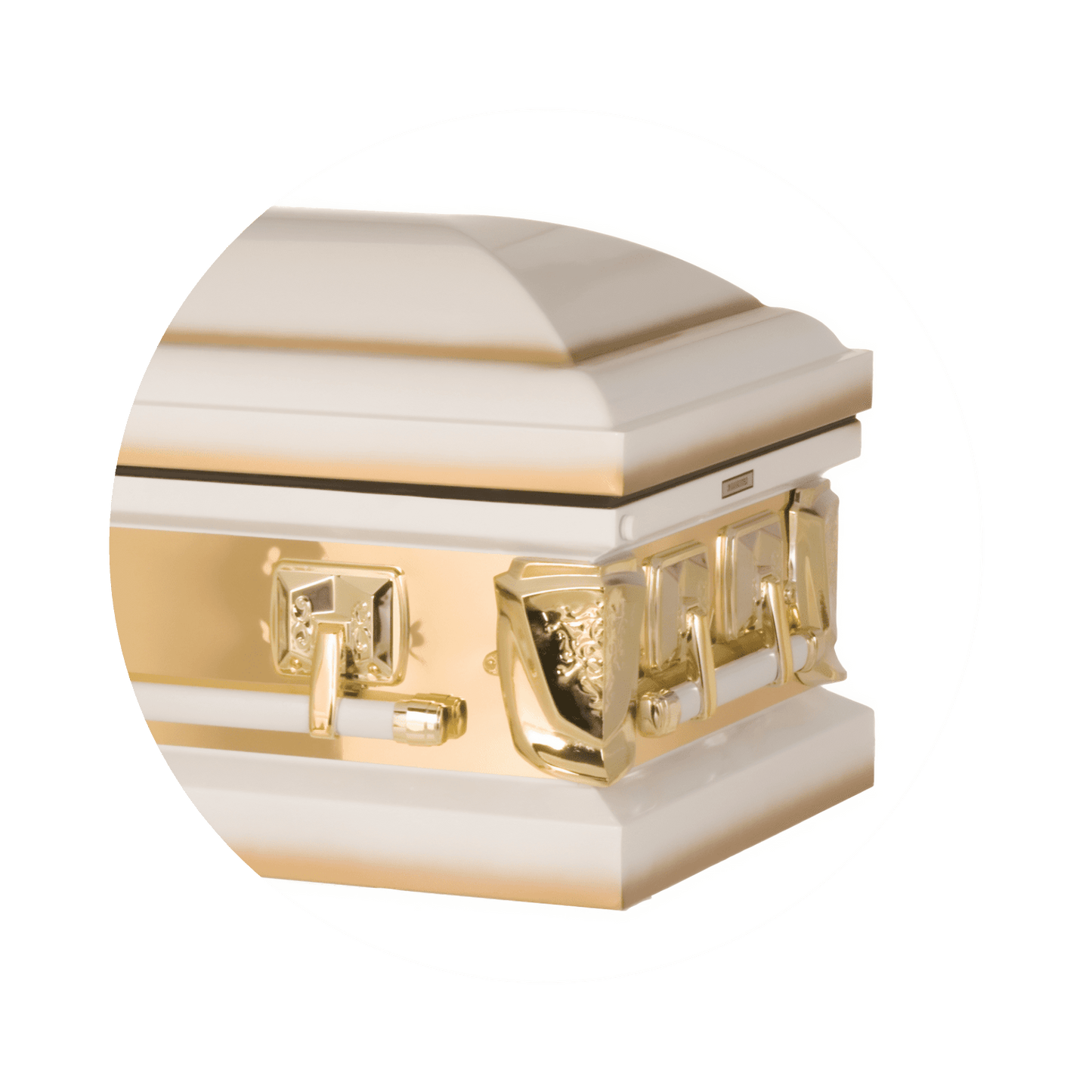 Praying Hands | White Steel Religious Casket