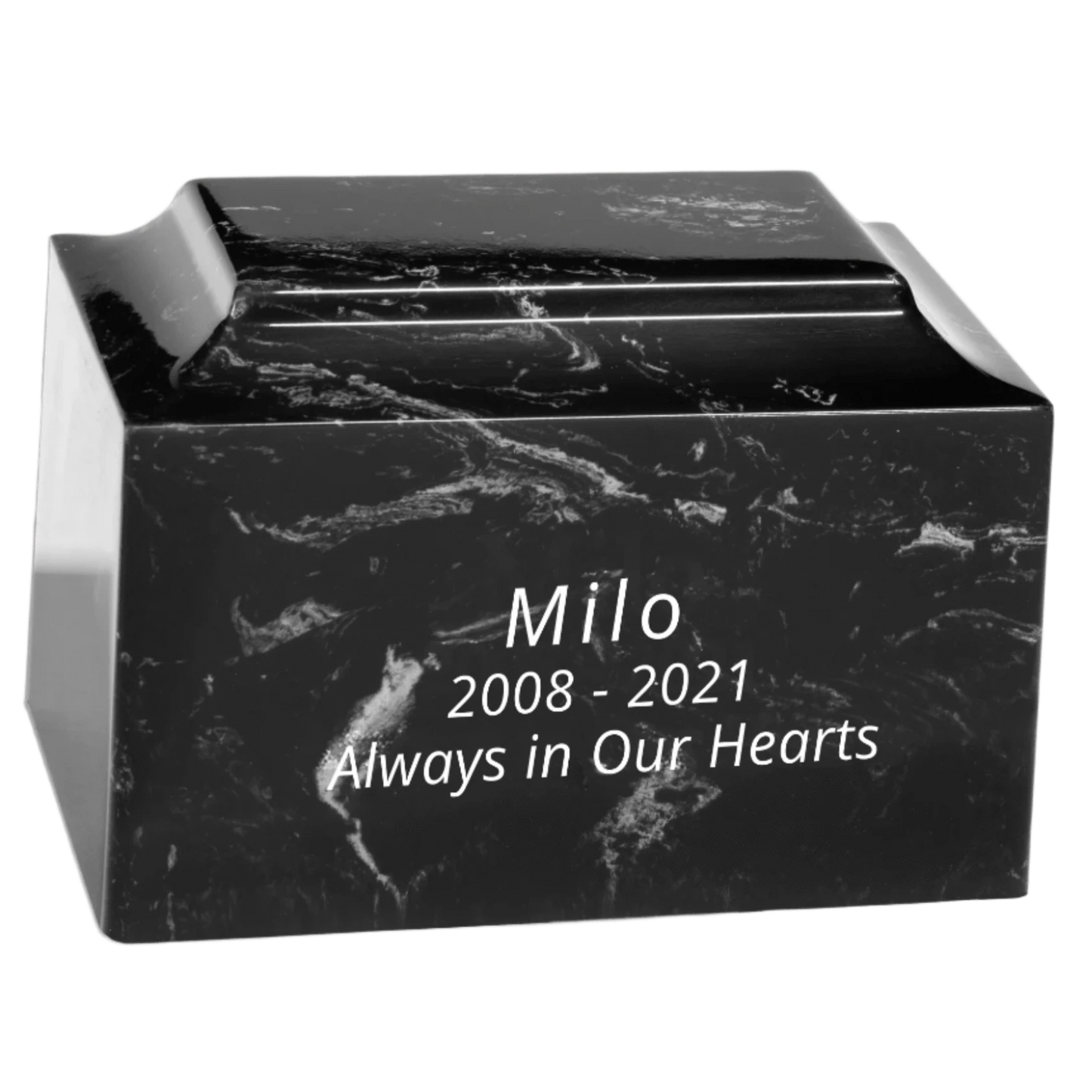 Black Marble Pet Cremation Urn