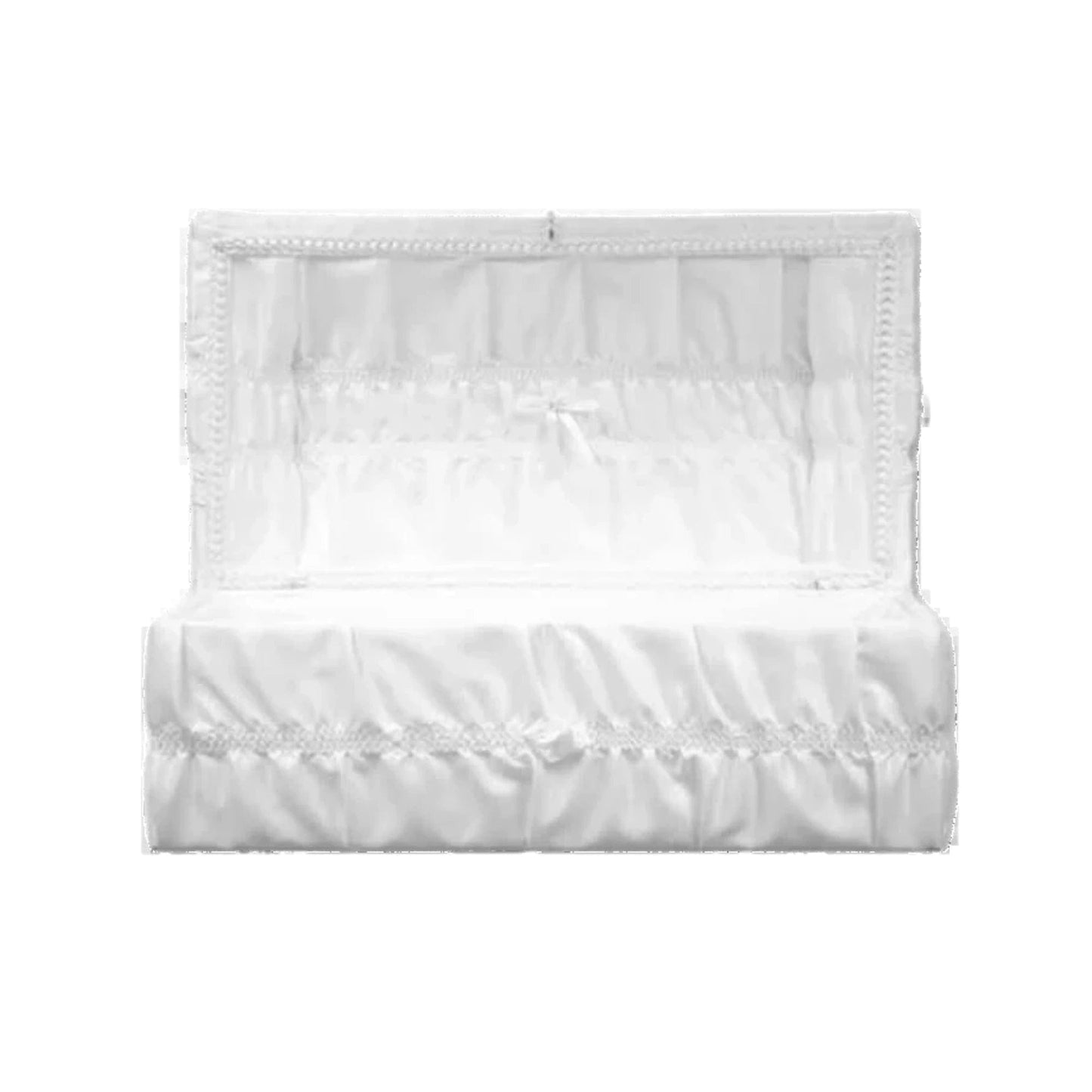 Cloth Covered Pet Casket | White Crepe