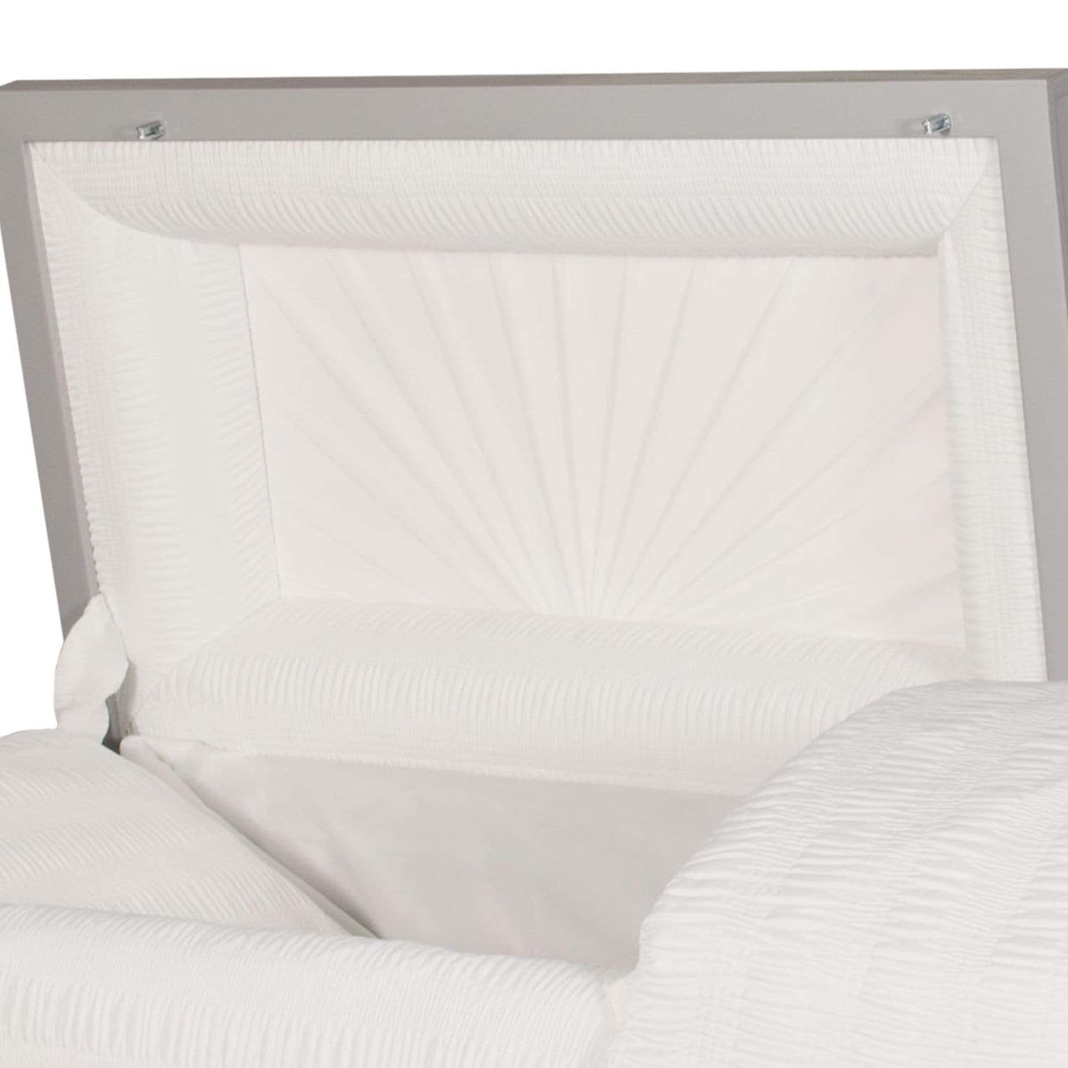 Orion Series | Silver Steel Casket with White Interior - Titan Casket