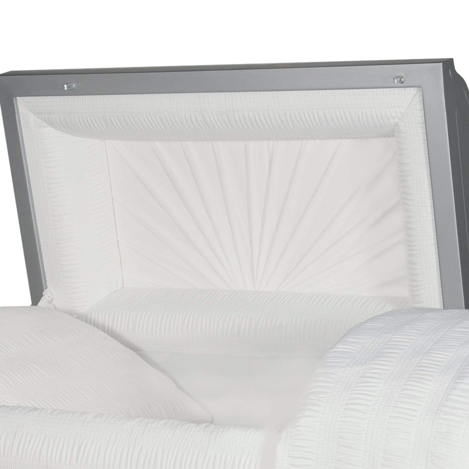 Atlas XL | Silver Steel Oversize Casket with White Interior - Titan Casket
