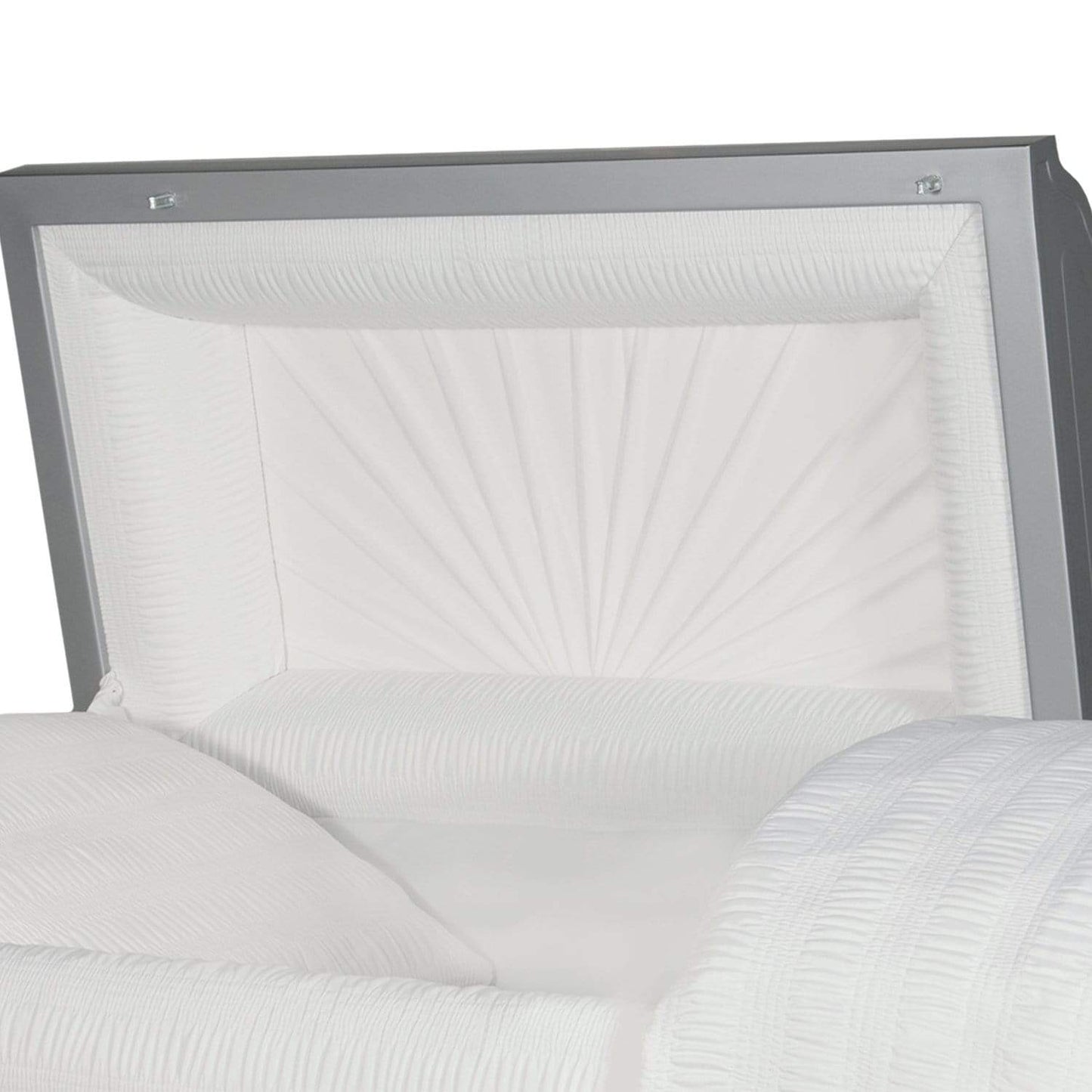 Atlas XL | Silver Steel Oversize Casket with White Interior - Titan Casket