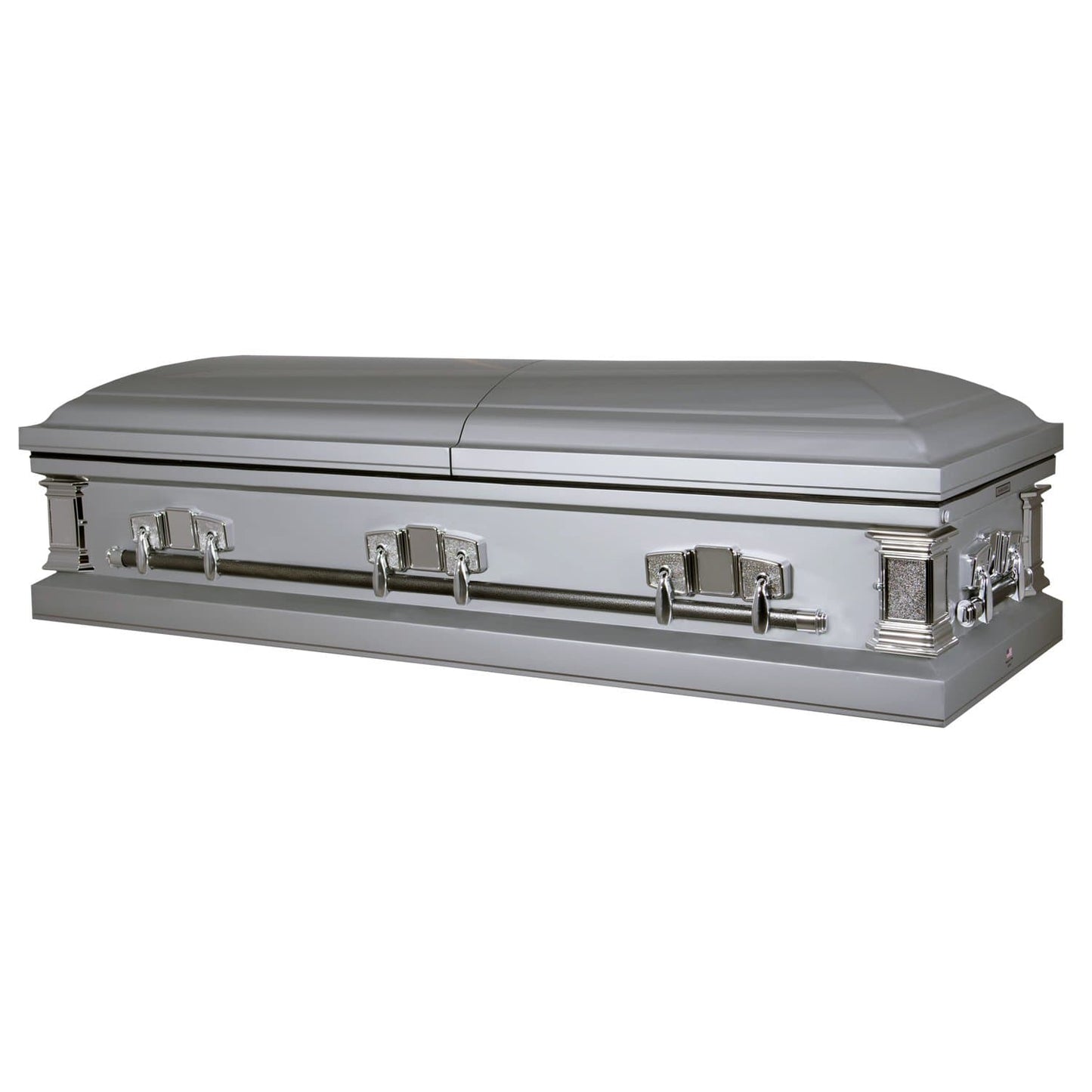 Satin Series | Silver Steel Casket with White Interior - Titan Casket