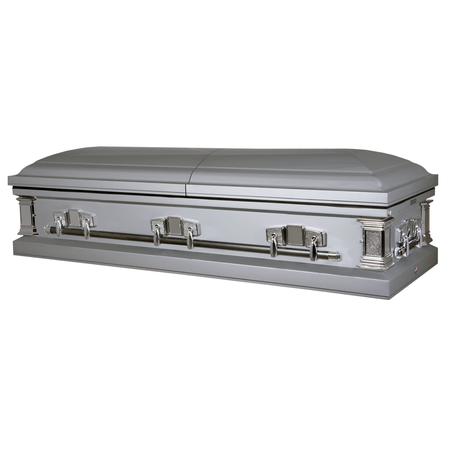 Satin Series | Silver Steel Casket with White Interior - Titan Casket