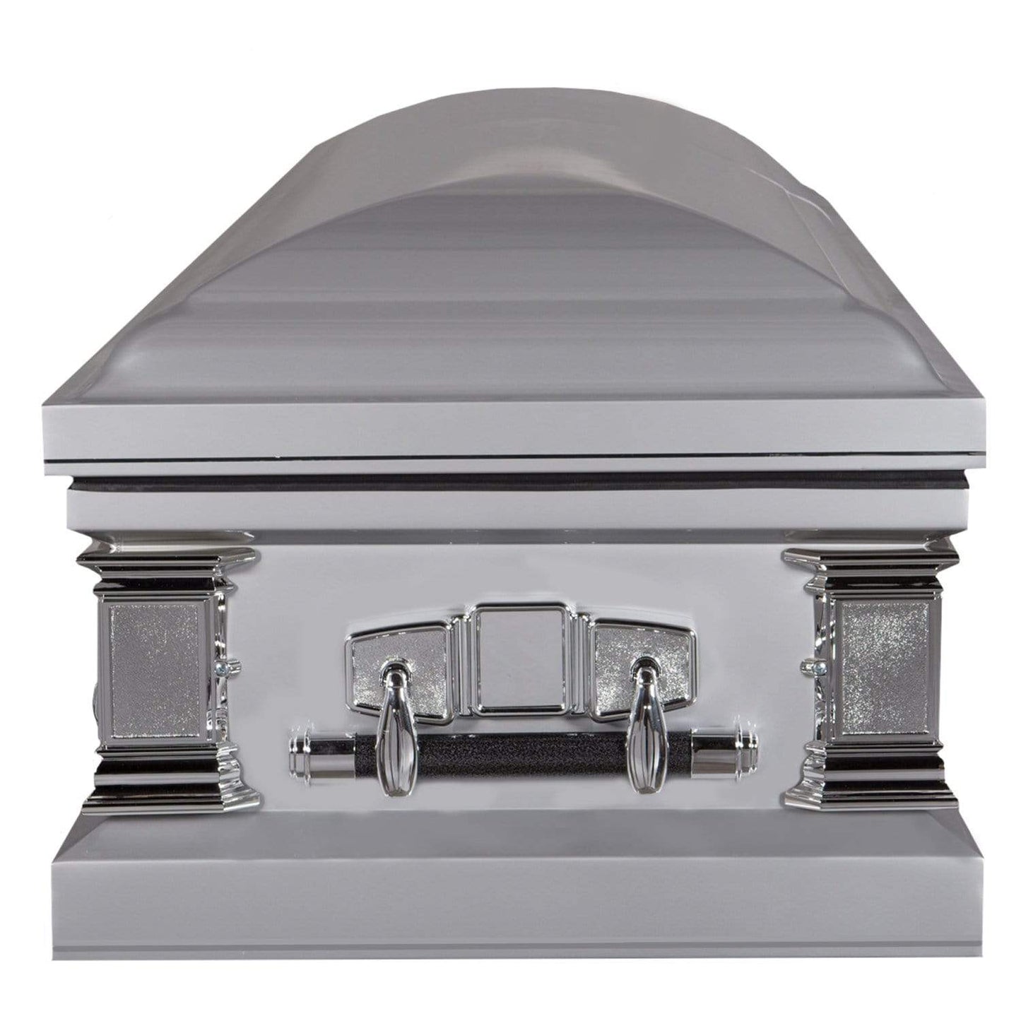 Satin Series | Silver Steel Casket with White Interior - Titan Casket