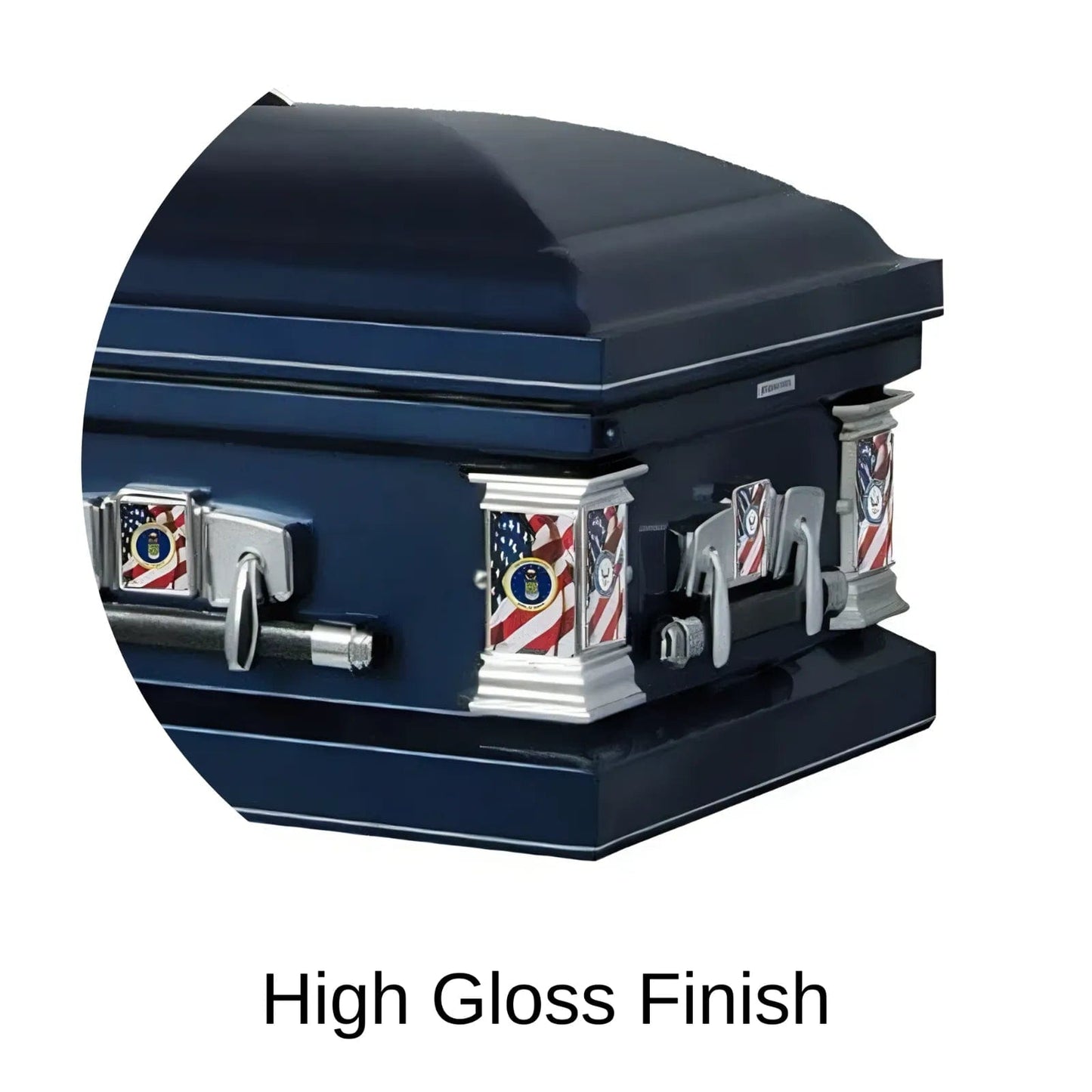 Veteran Select | Air Force Dark Blue Steel Military Casket with Dark Blue Interior