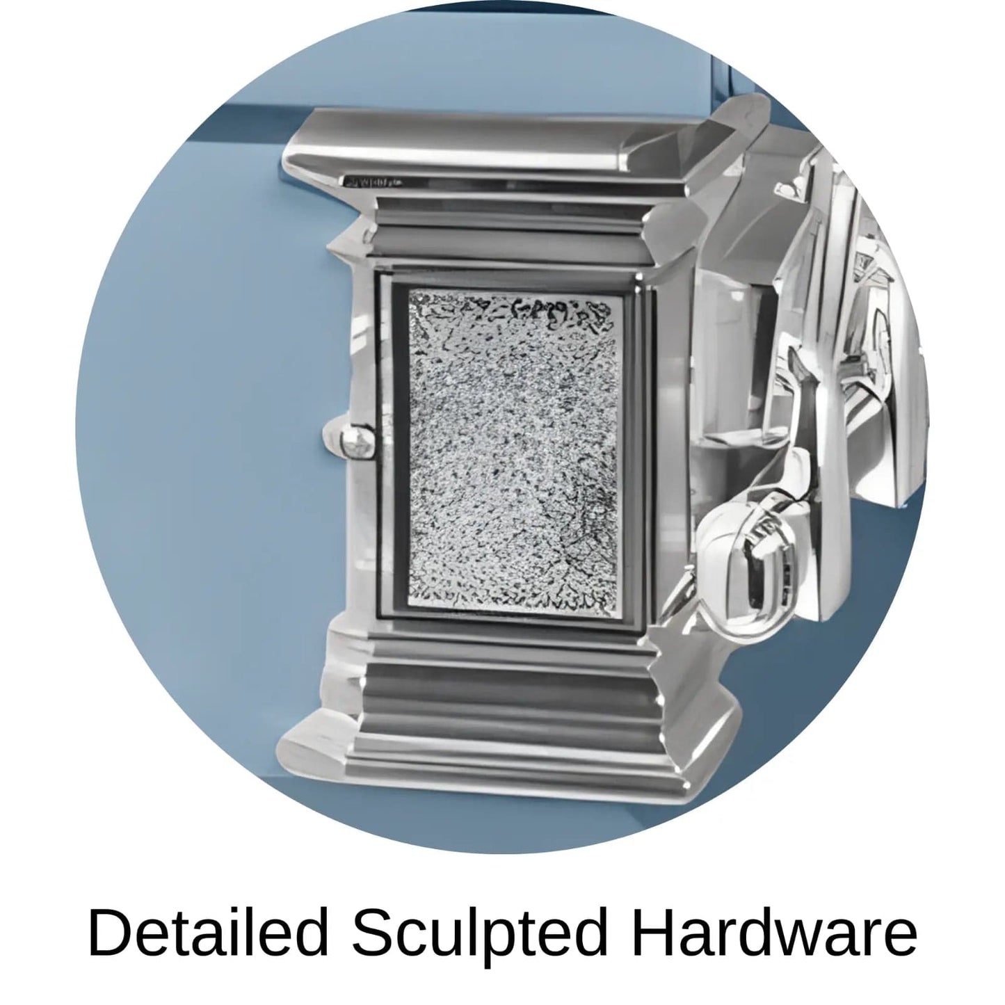 Sculpted hardware of Titan Casket Satin Series Casket