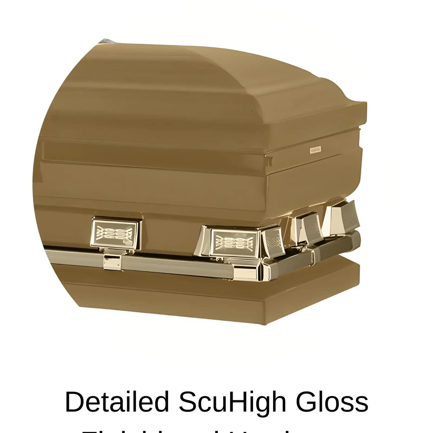 Atlas XL | Gold Steel Oversize Casket with White Interior