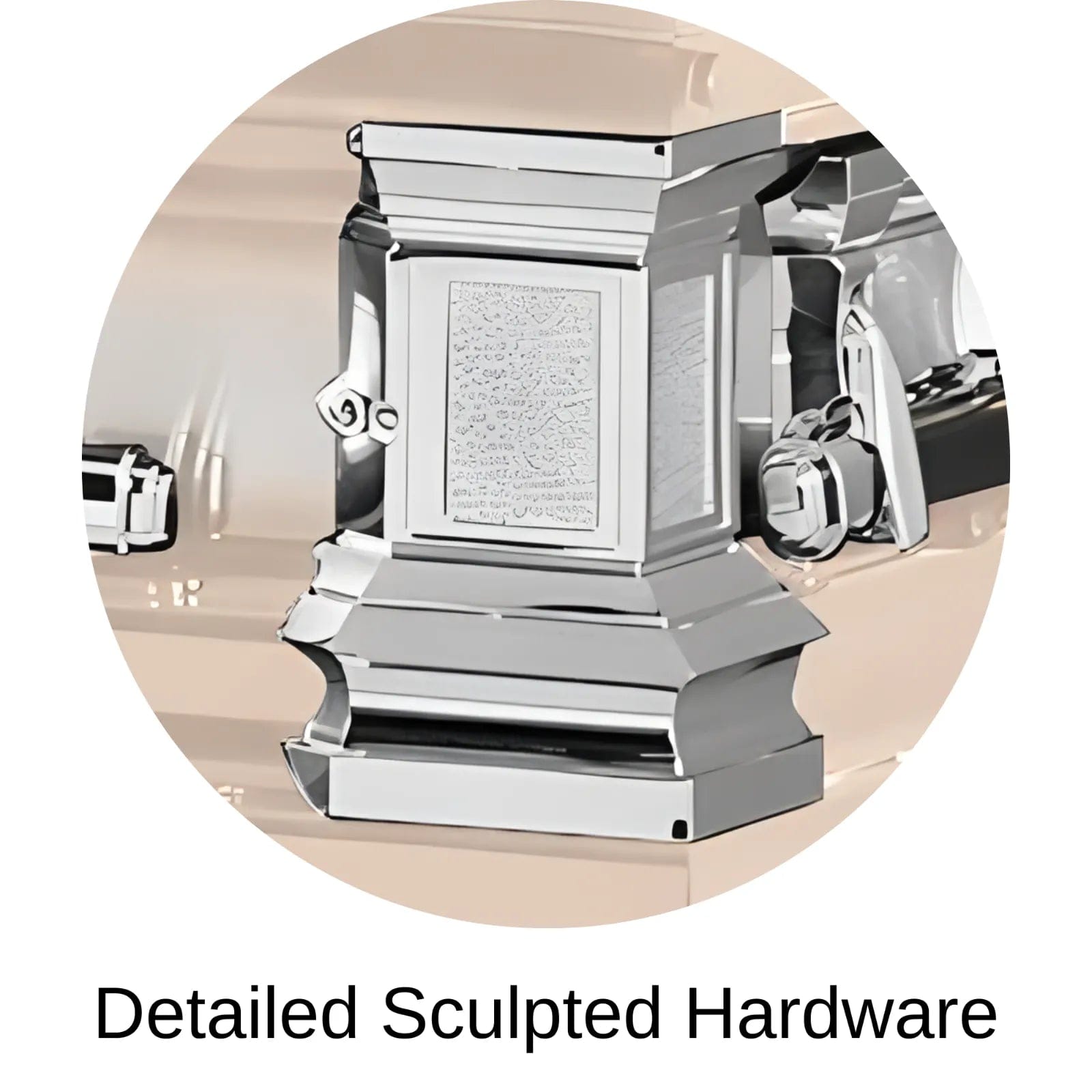 Sculpted hardware of Titan Casket Era Series Casket